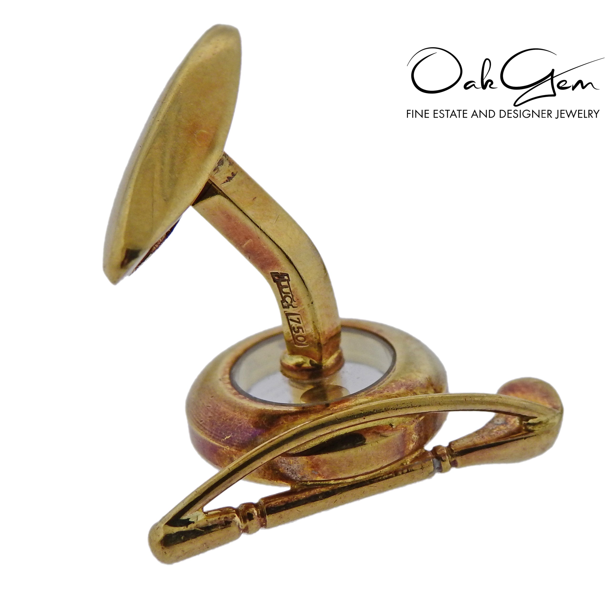 Chopard Happy Diamonds Gold Golf Spinner Cufflinks - Replica Luxury Handbag Store