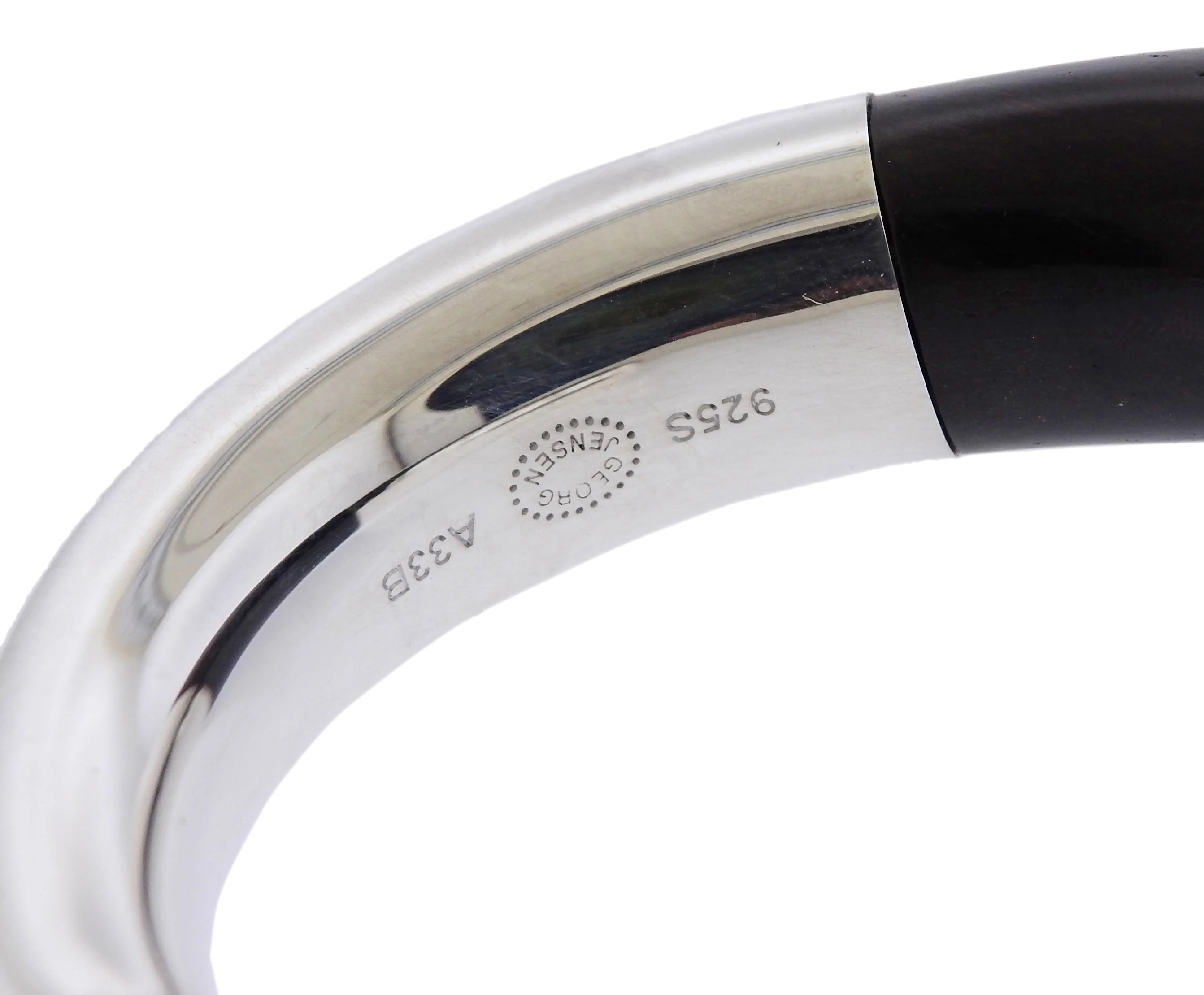 Georg Jensen Aura Sterling Silver Ebony Cuff Bracelet - Replica Luxury Handbag Store
