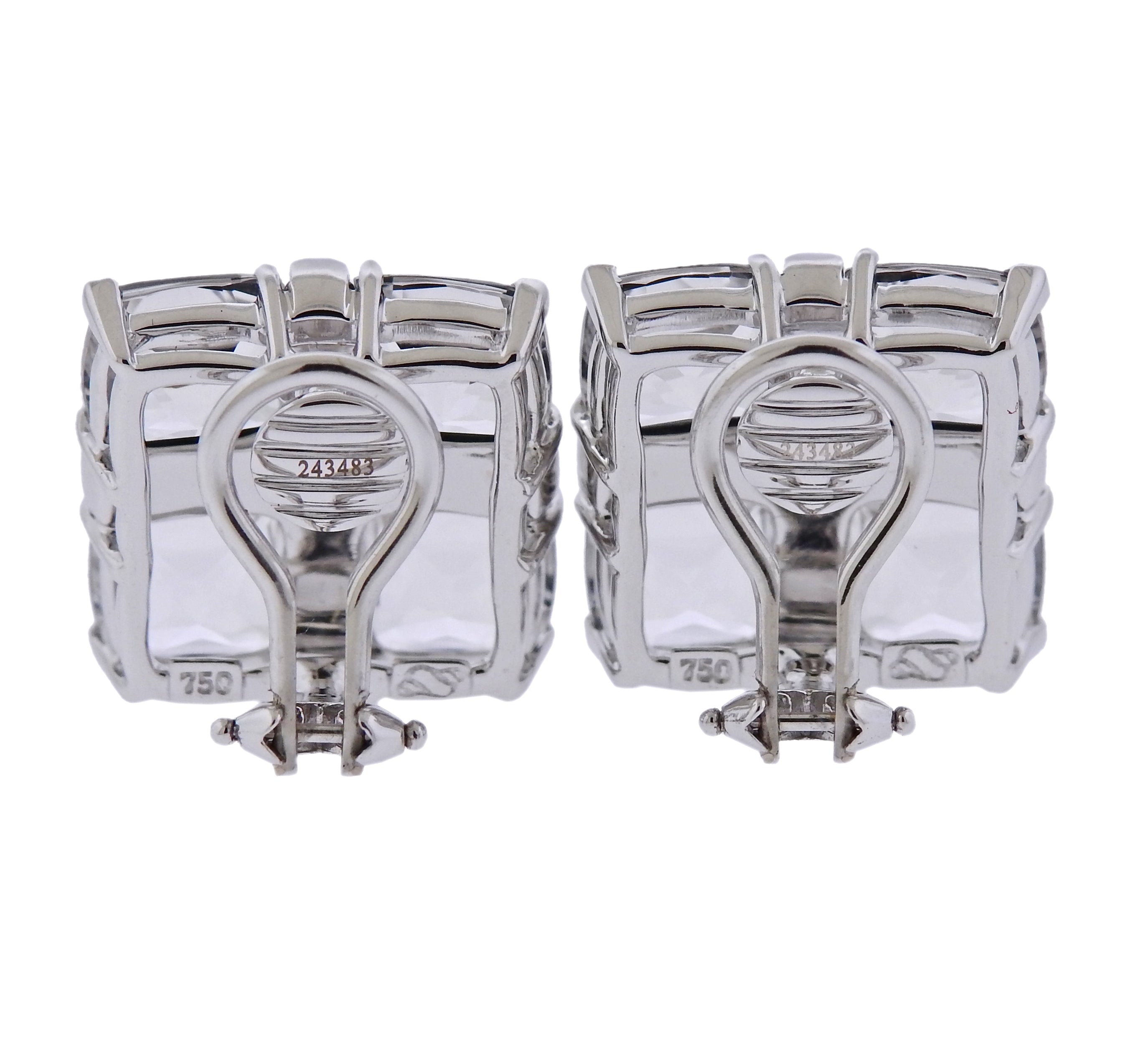 Seaman Schepps Diamond Crystal Onyx Gold Quad Earrings - Replica Luxury Handbag Store

