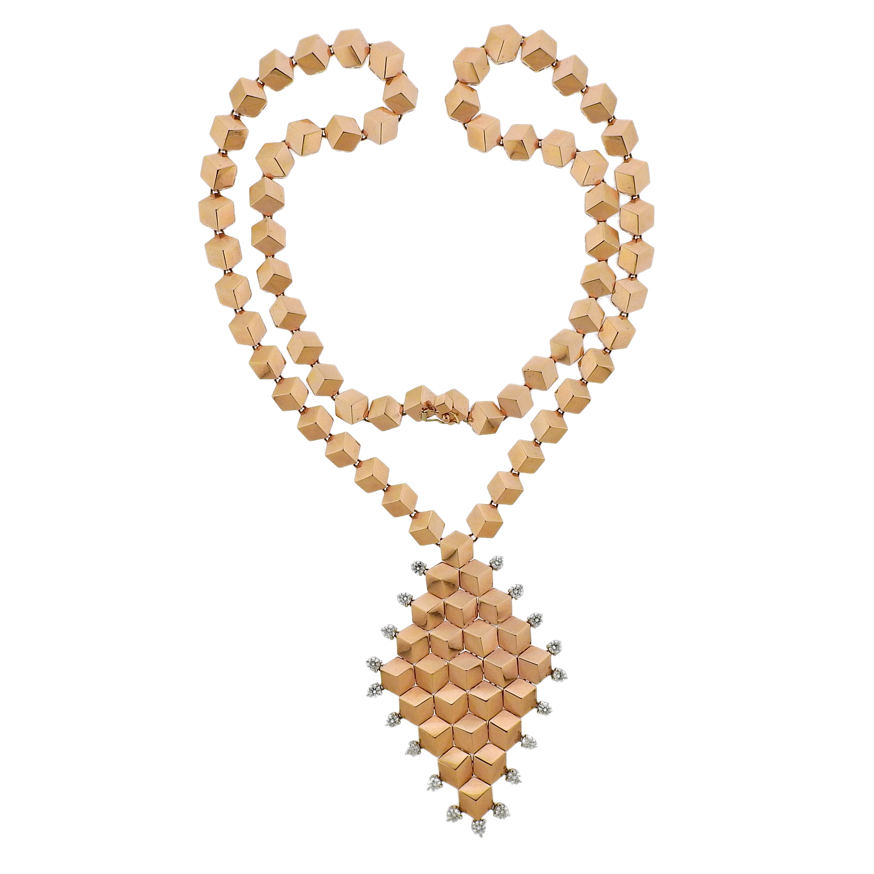Paolo Costagli Diamond Rose Gold Pendant Necklace - Replica Luxury Handbag Store