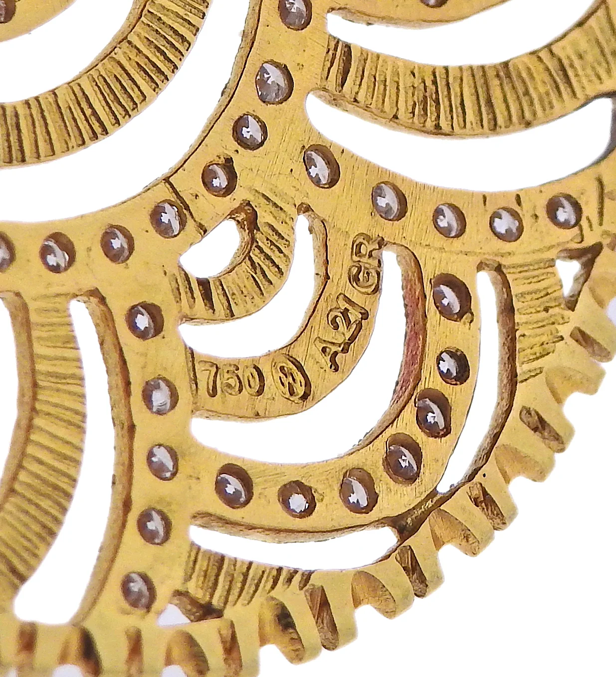 Lalaounis Greece Diamond Gold Earrings