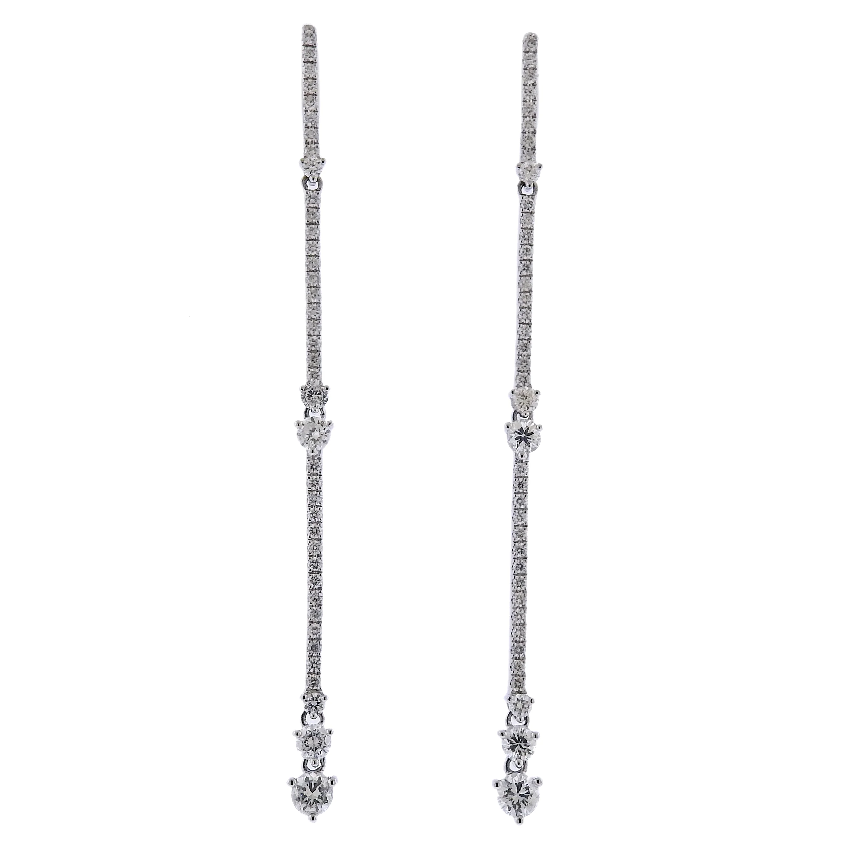 Odelia White Gold Diamond Drop Earrings