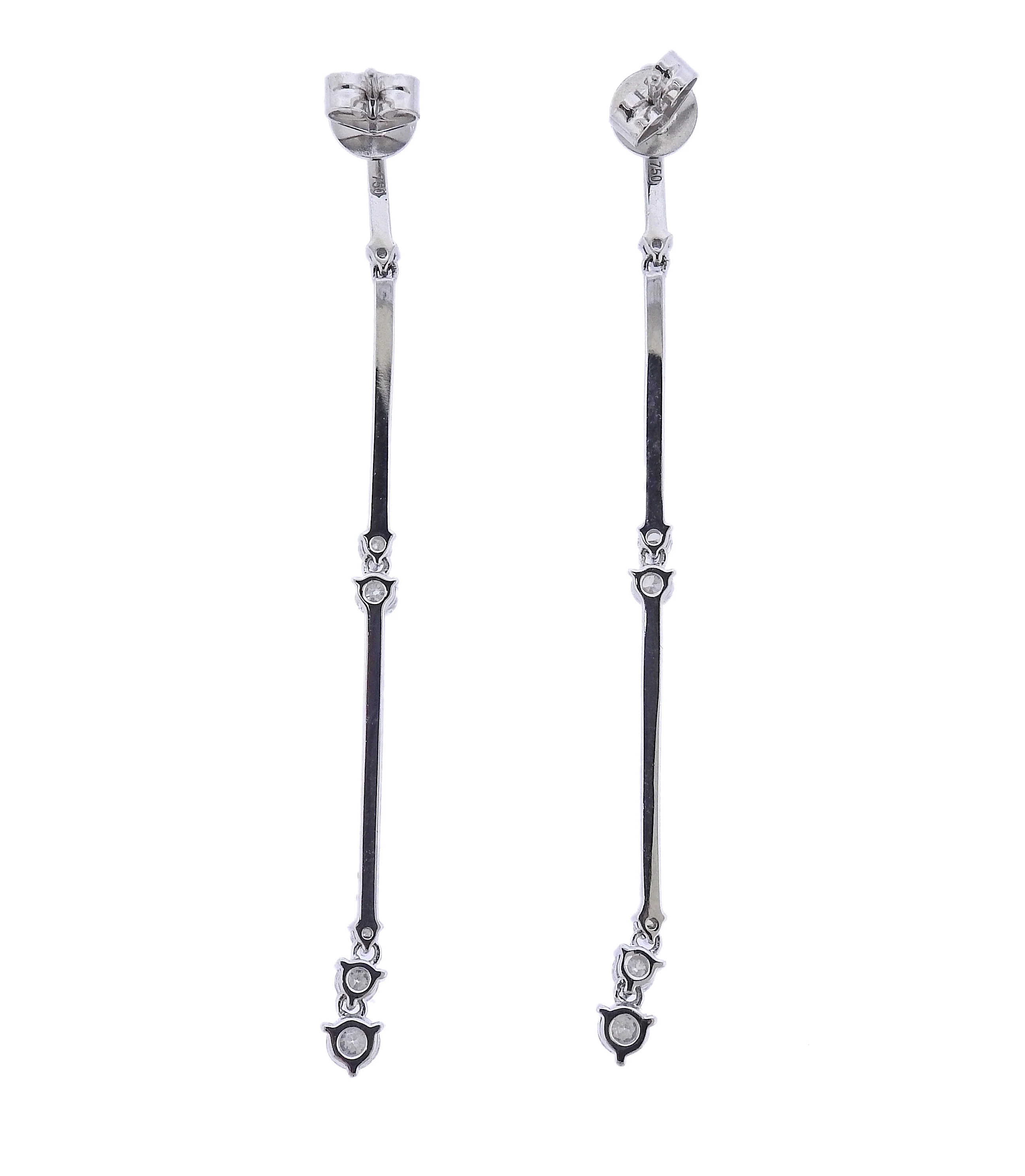Odelia White Gold Diamond Drop Earrings