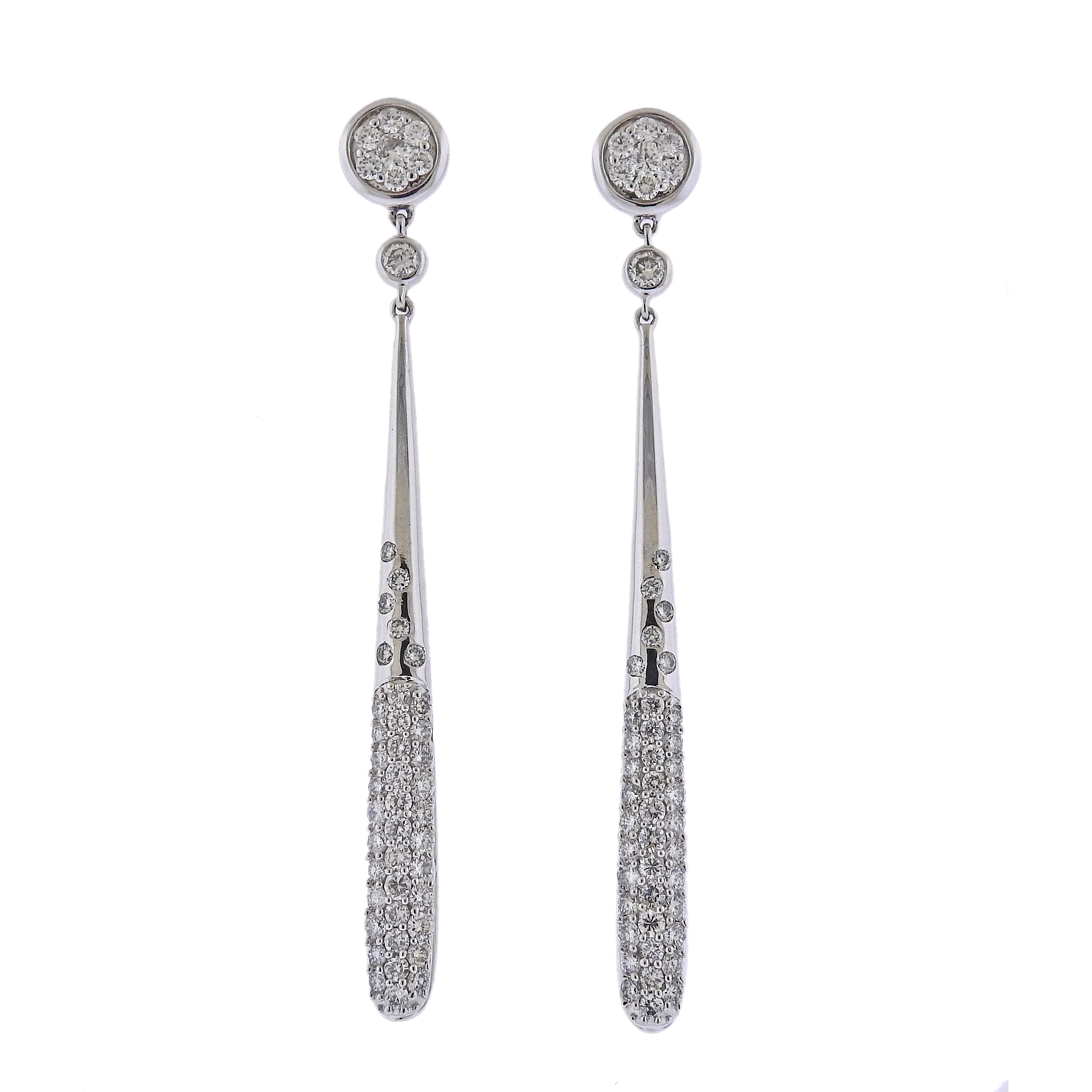 Odelia White Gold Diamond Drop Earrings