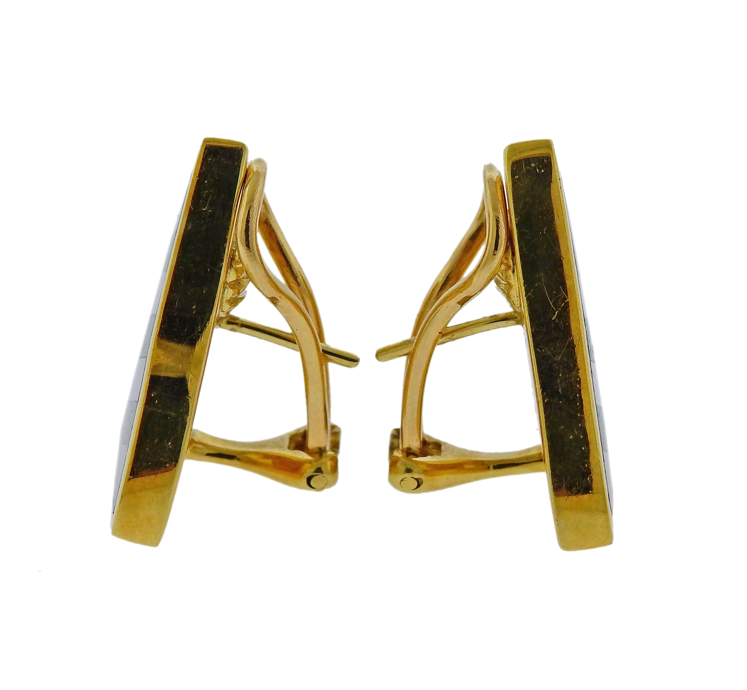 Tiffany & Co Inlay Malachite Mother of Pearl Gold Earrings - Replica Luxury Handbag Store
