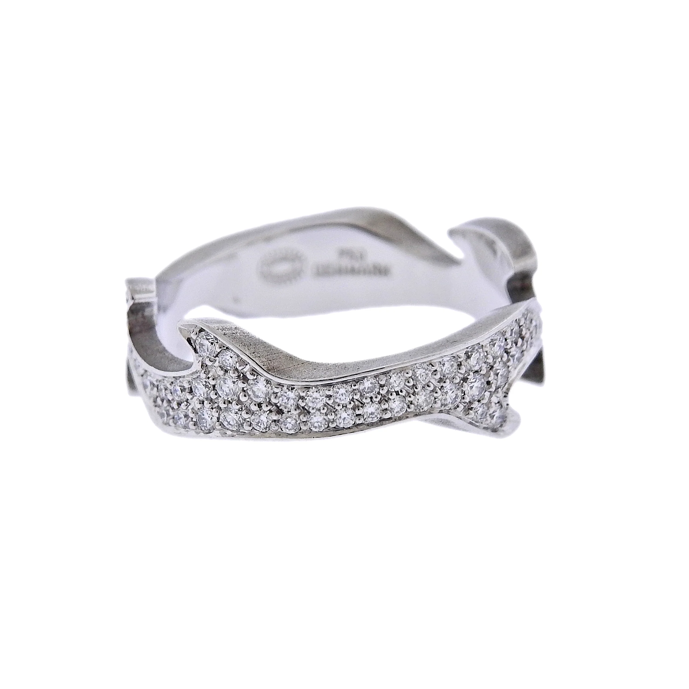 Georg Jensen Fusion Gold Diamond Centre Ring #1370