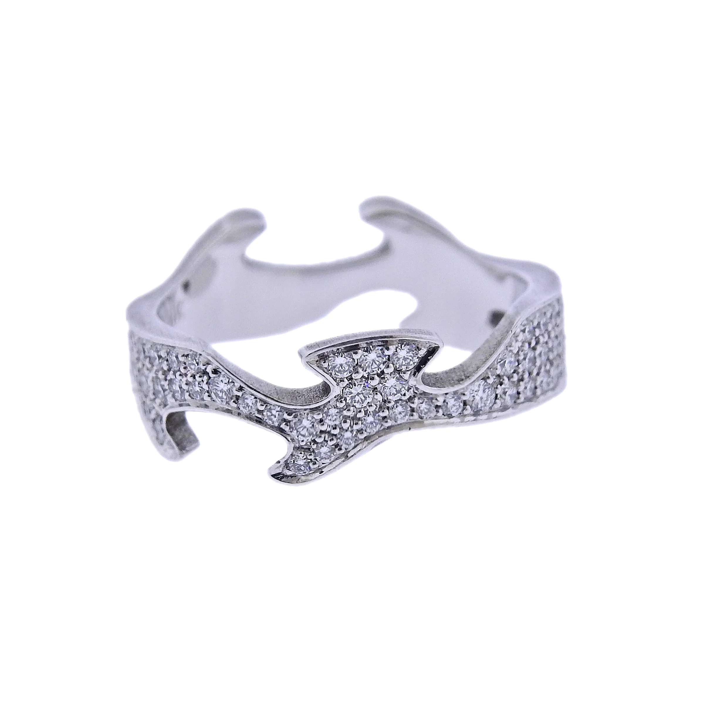 Georg Jensen Fusion Gold Diamond Centre Ring #1370