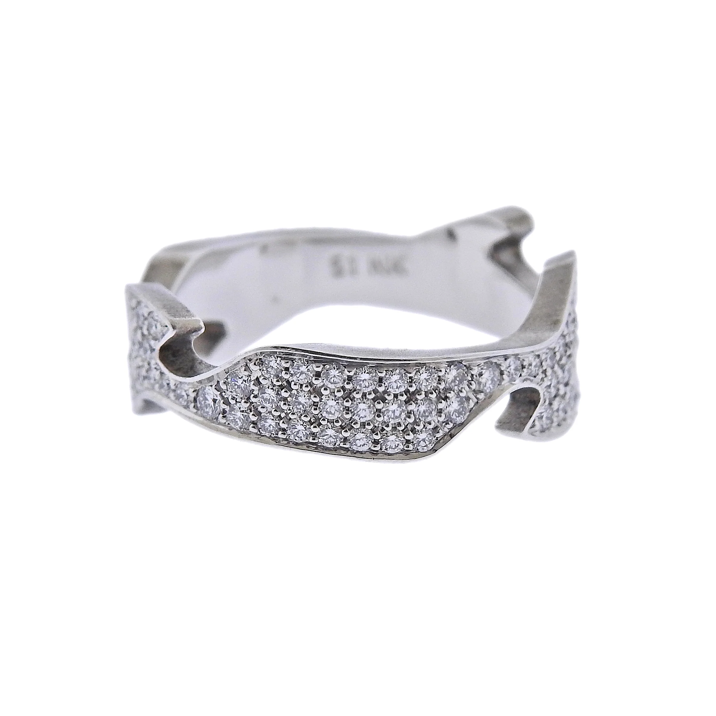 Georg Jensen Fusion Gold Diamond Centre Ring #1370