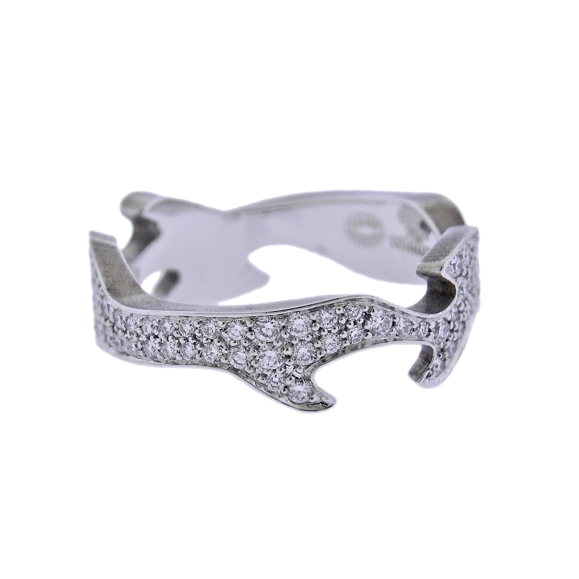 Georg Jensen Fusion Gold Diamond Centre Ring #1370