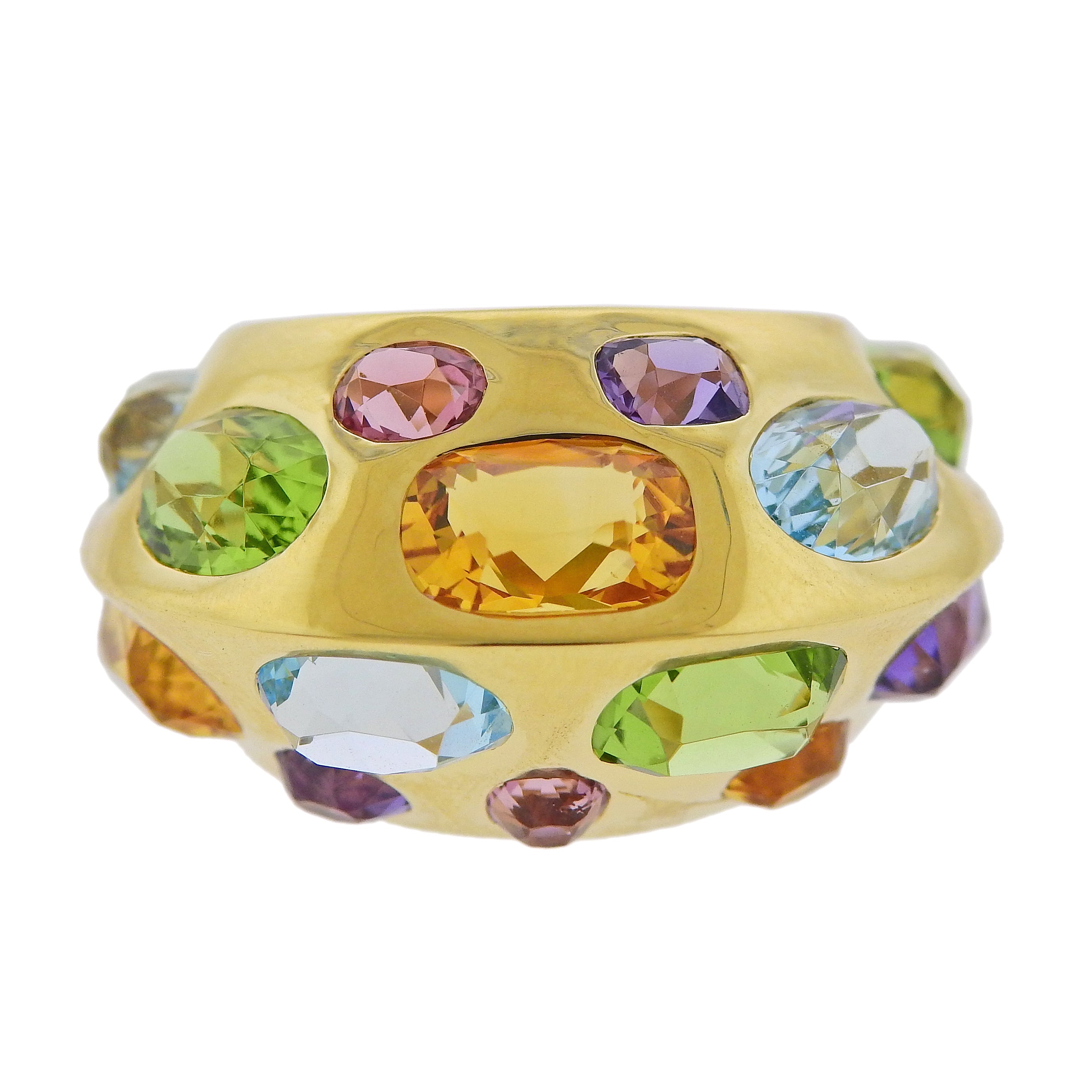 Seaman Schepps Multi Color Gemstone Gold Ring - Replica Luxury Handbag Store
