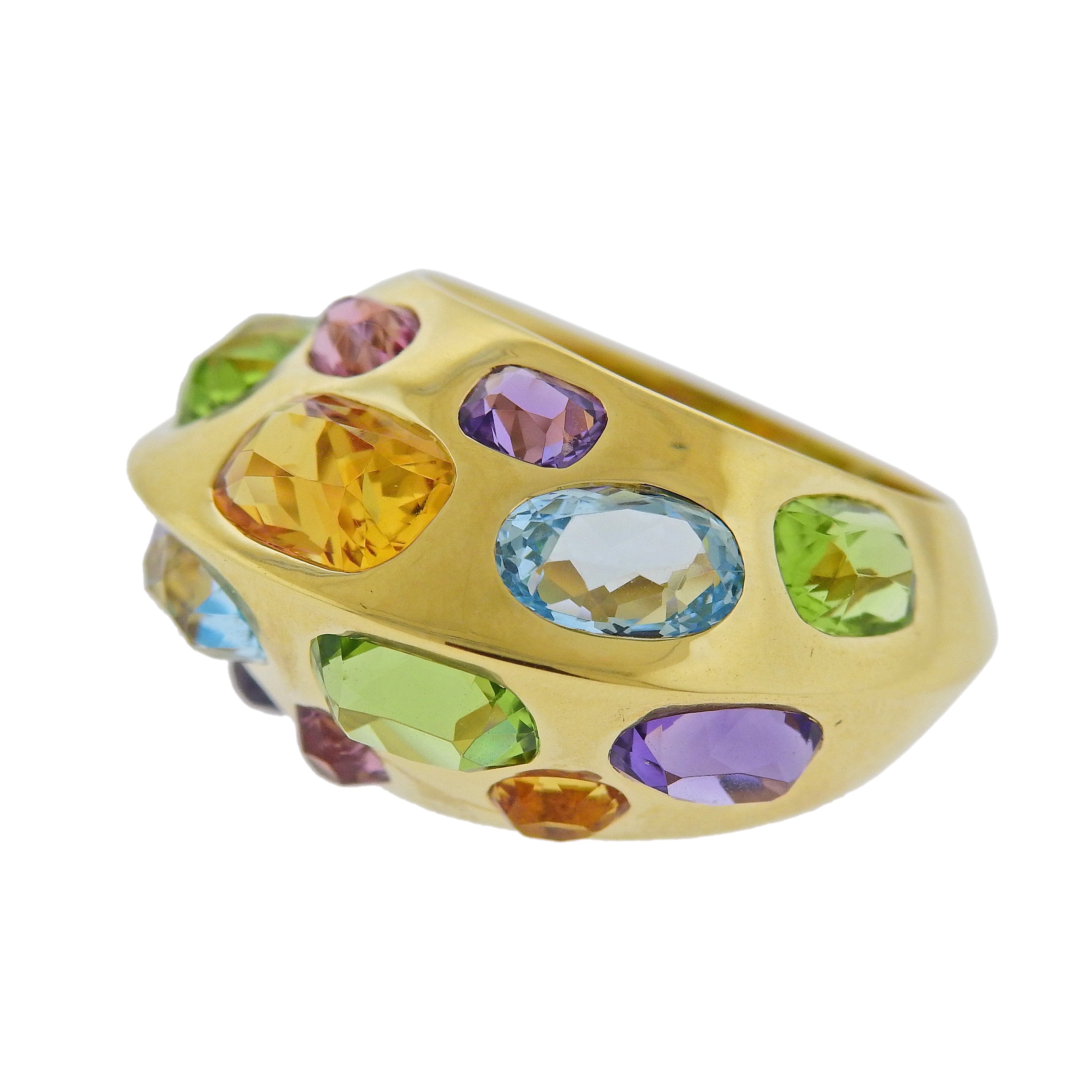 Seaman Schepps Multi Color Gemstone Gold Ring - Replica Luxury Handbag Store