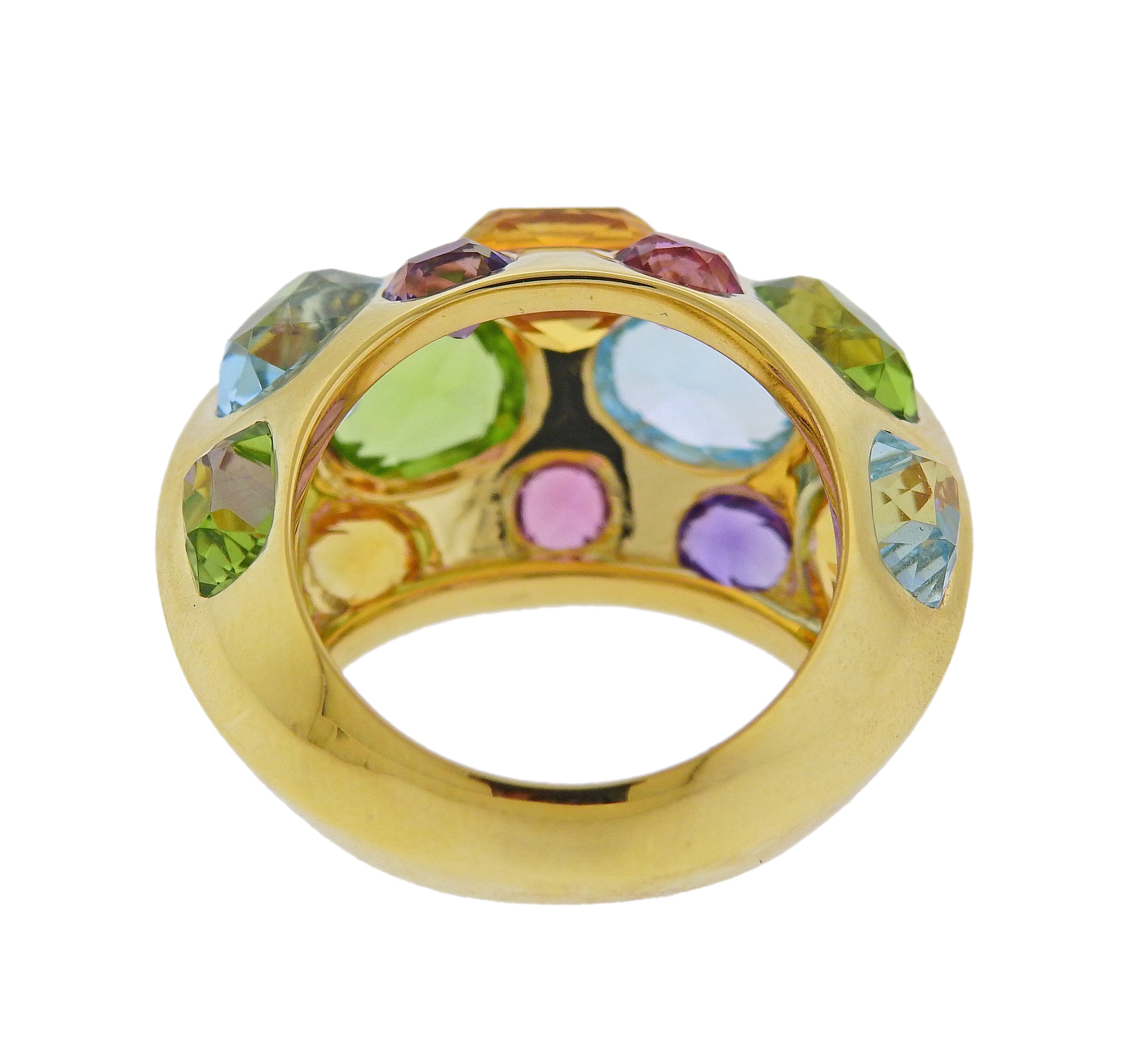 Seaman Schepps Multi Color Gemstone Gold Ring - Replica Luxury Handbag Store