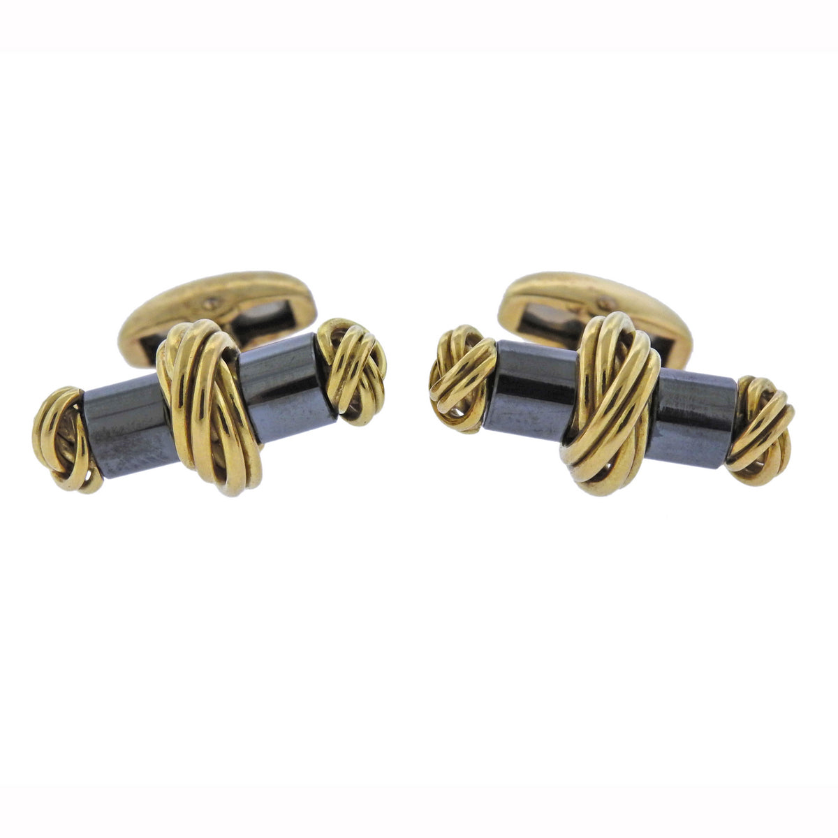 Deakin  Francis Hematite Gold Cufflinks - Replica Luxury Handbag Store