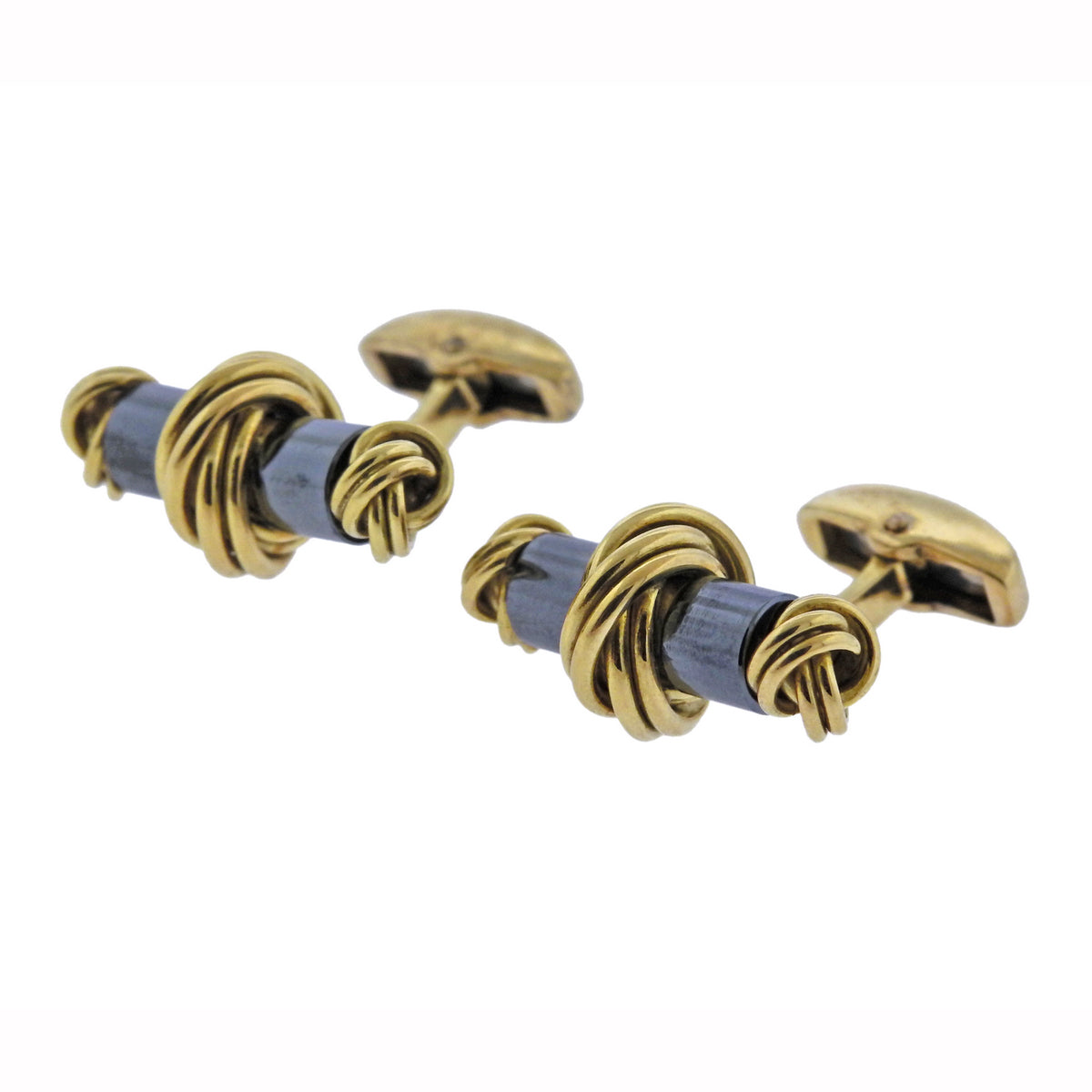 Deakin  Francis Hematite Gold Cufflinks - Replica Luxury Handbag Store