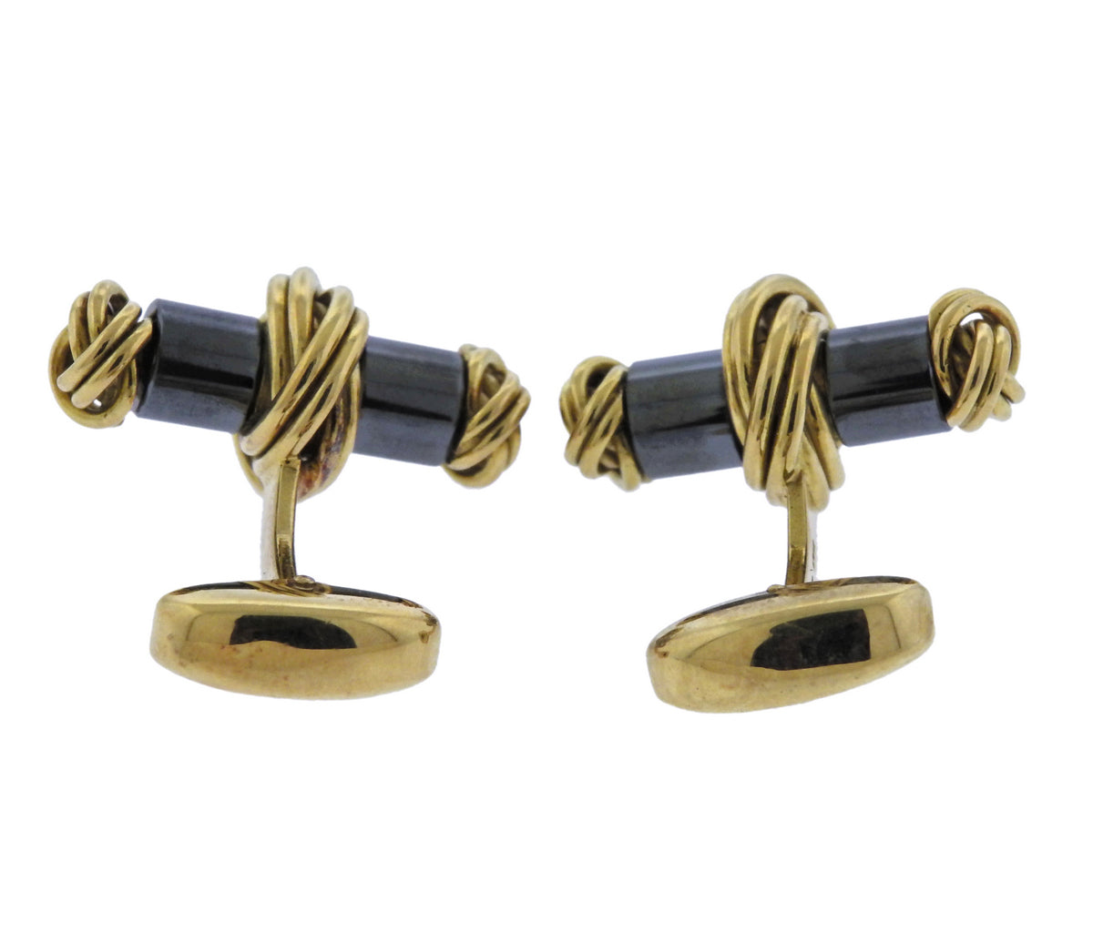 Deakin  Francis Hematite Gold Cufflinks - Replica Luxury Handbag Store