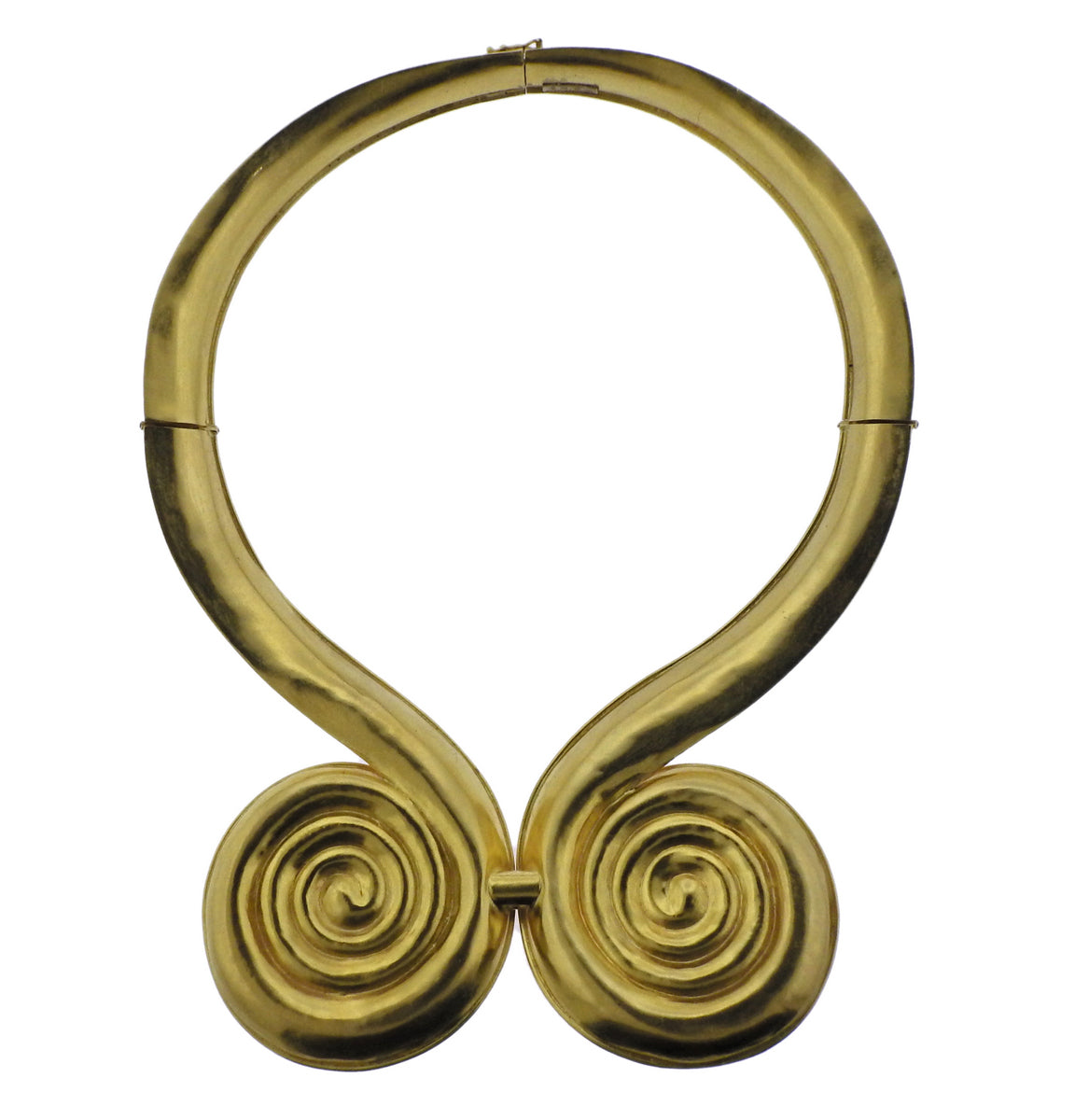 Lalaounis Greece Swirl Motif Gold Collar Necklace - Replica Luxury Handbag Store