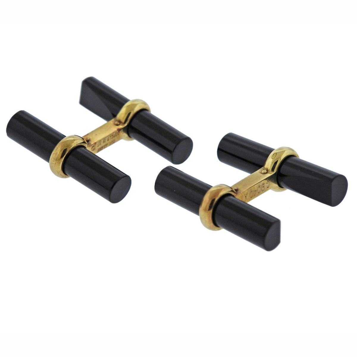 Van Cleef  Arpels Onyx Gold Cufflinks - Replica Luxury Handbag Store