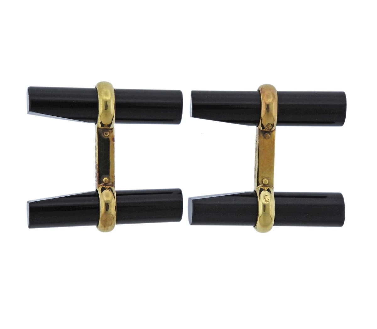 Van Cleef  Arpels Onyx Gold Cufflinks - Replica Luxury Handbag Store