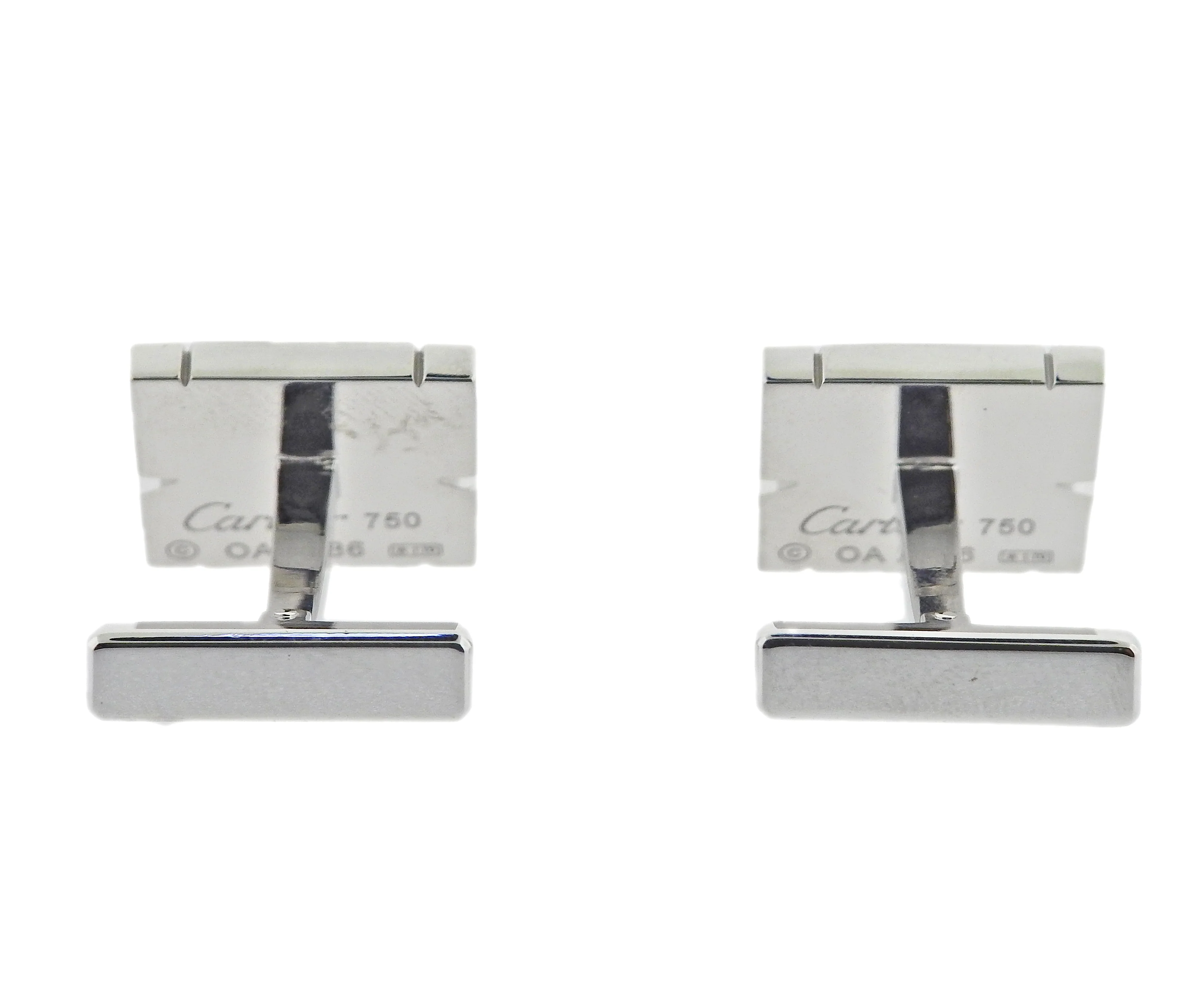 Cartier Tank Francaise Diamond Gold Cufflinks