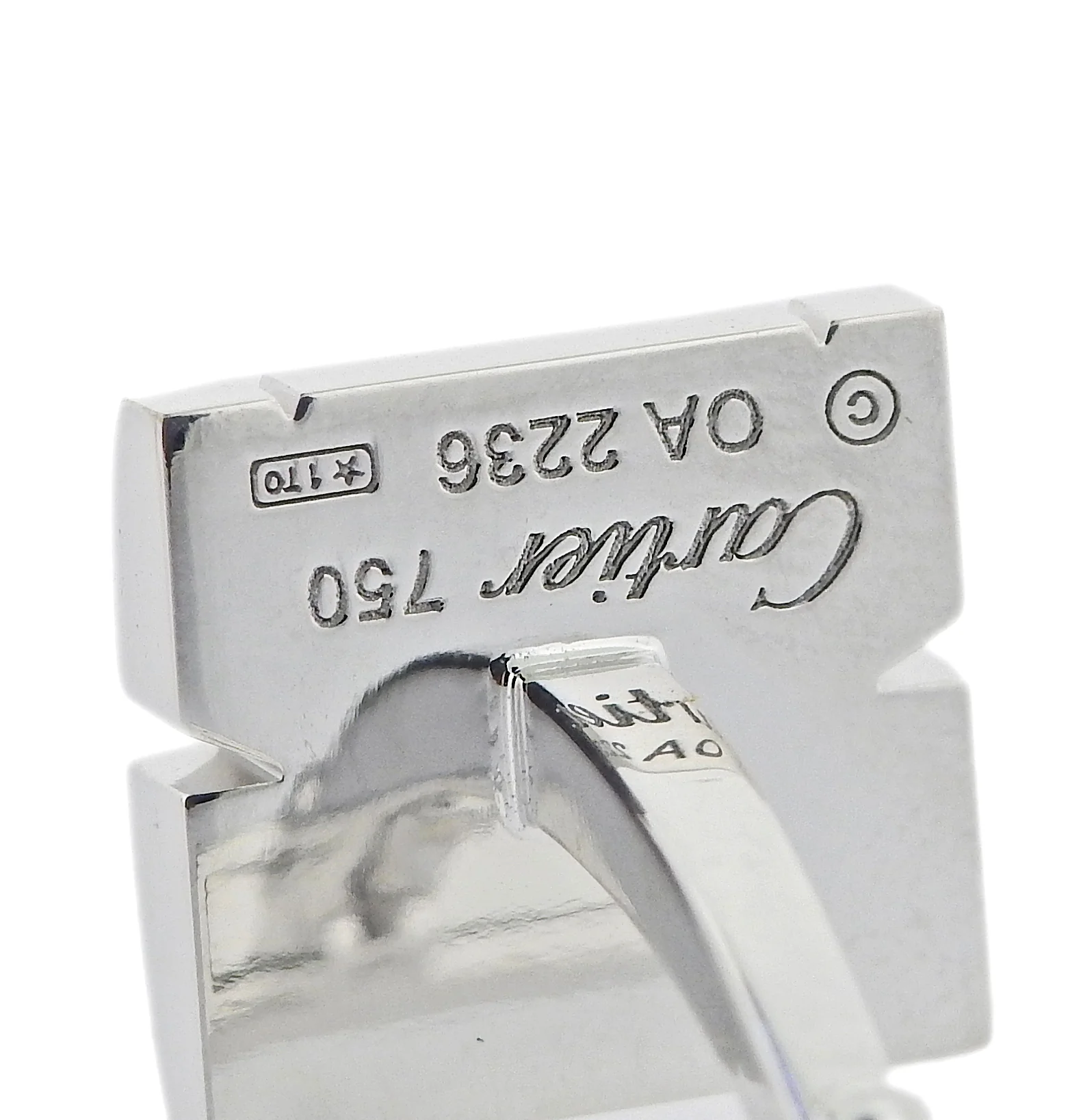 Cartier Tank Francaise Diamond Gold Cufflinks