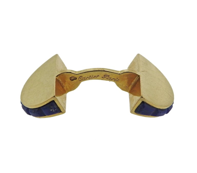 Cartier Paris France Lapis Lazuli Gold Cufflinks - Replica Luxury Handbag Store