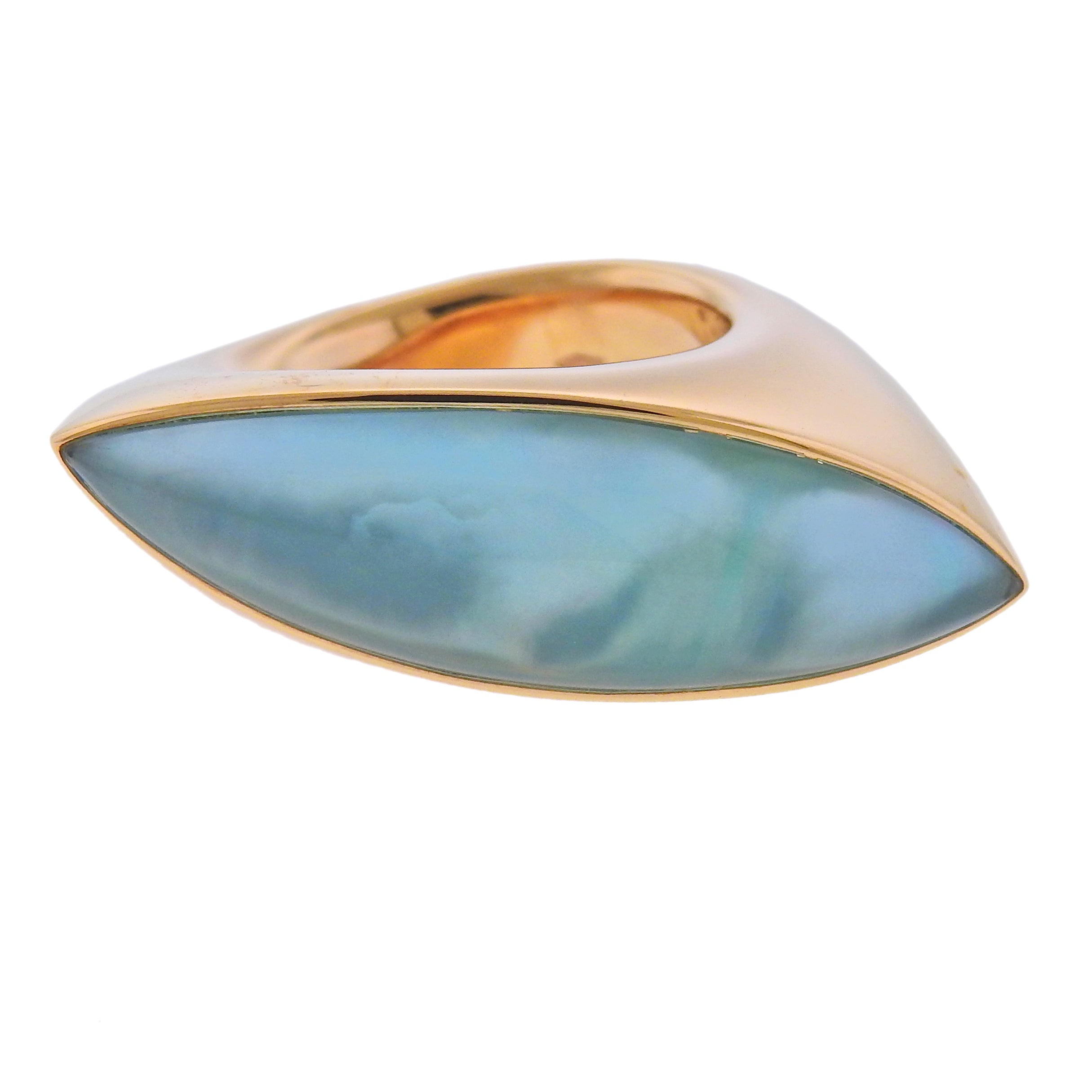 Vhernier Fuseau Mother of Pearl Crystal Rose Gold Ring - Replica Luxury Handbag Store