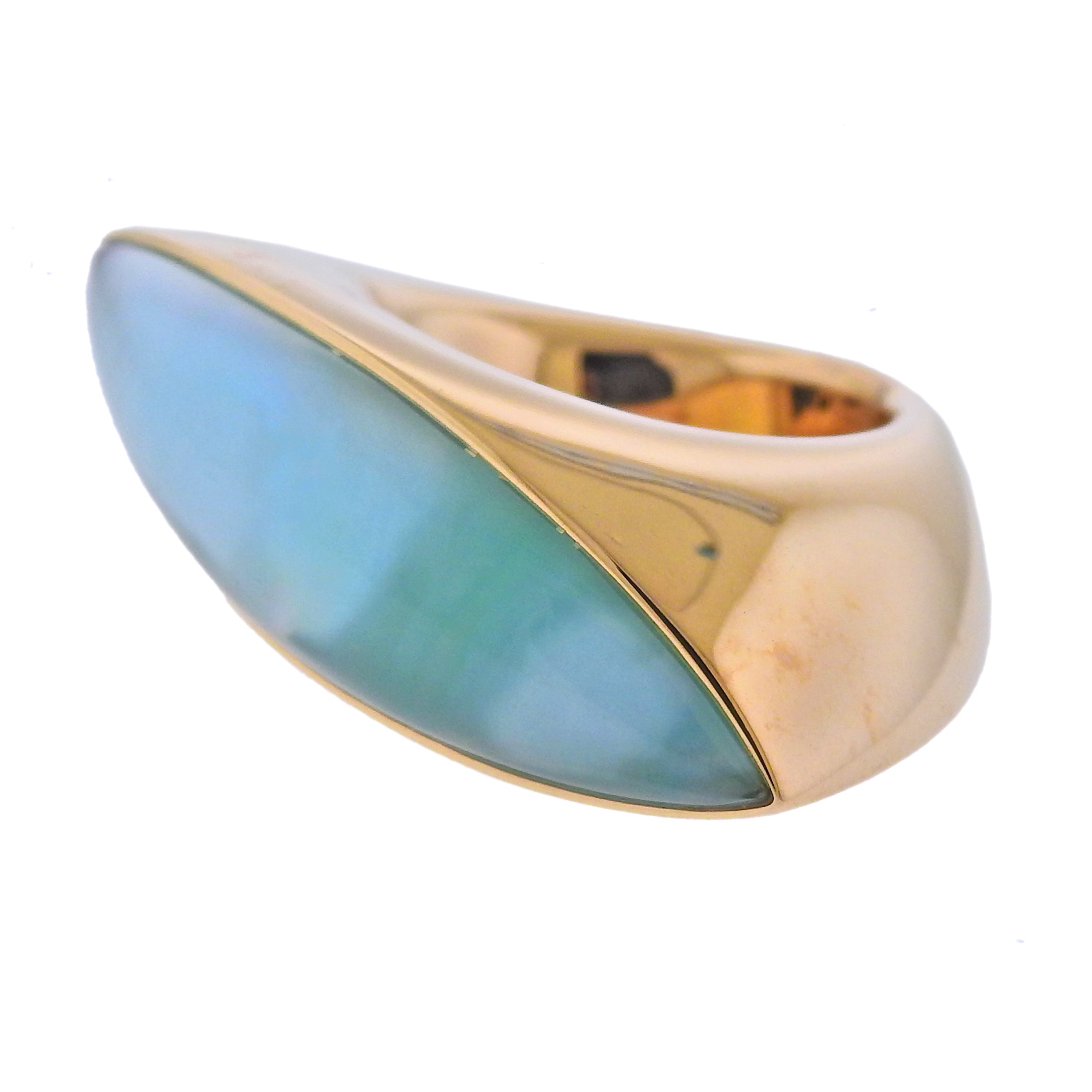 Vhernier Fuseau Mother of Pearl Crystal Rose Gold Ring - Replica Luxury Handbag Store