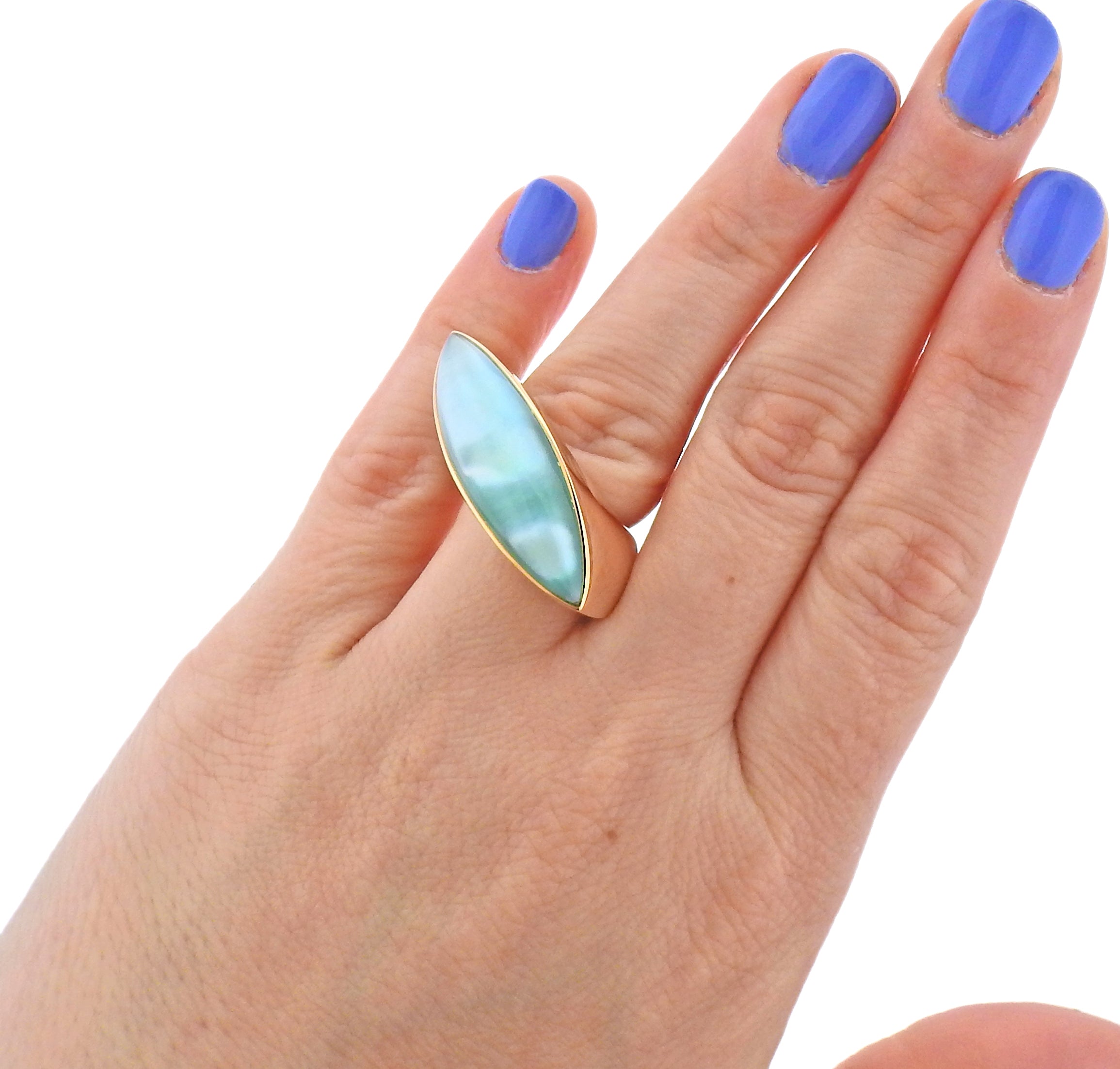 Vhernier Fuseau Mother of Pearl Crystal Rose Gold Ring - Replica Luxury Handbag Store