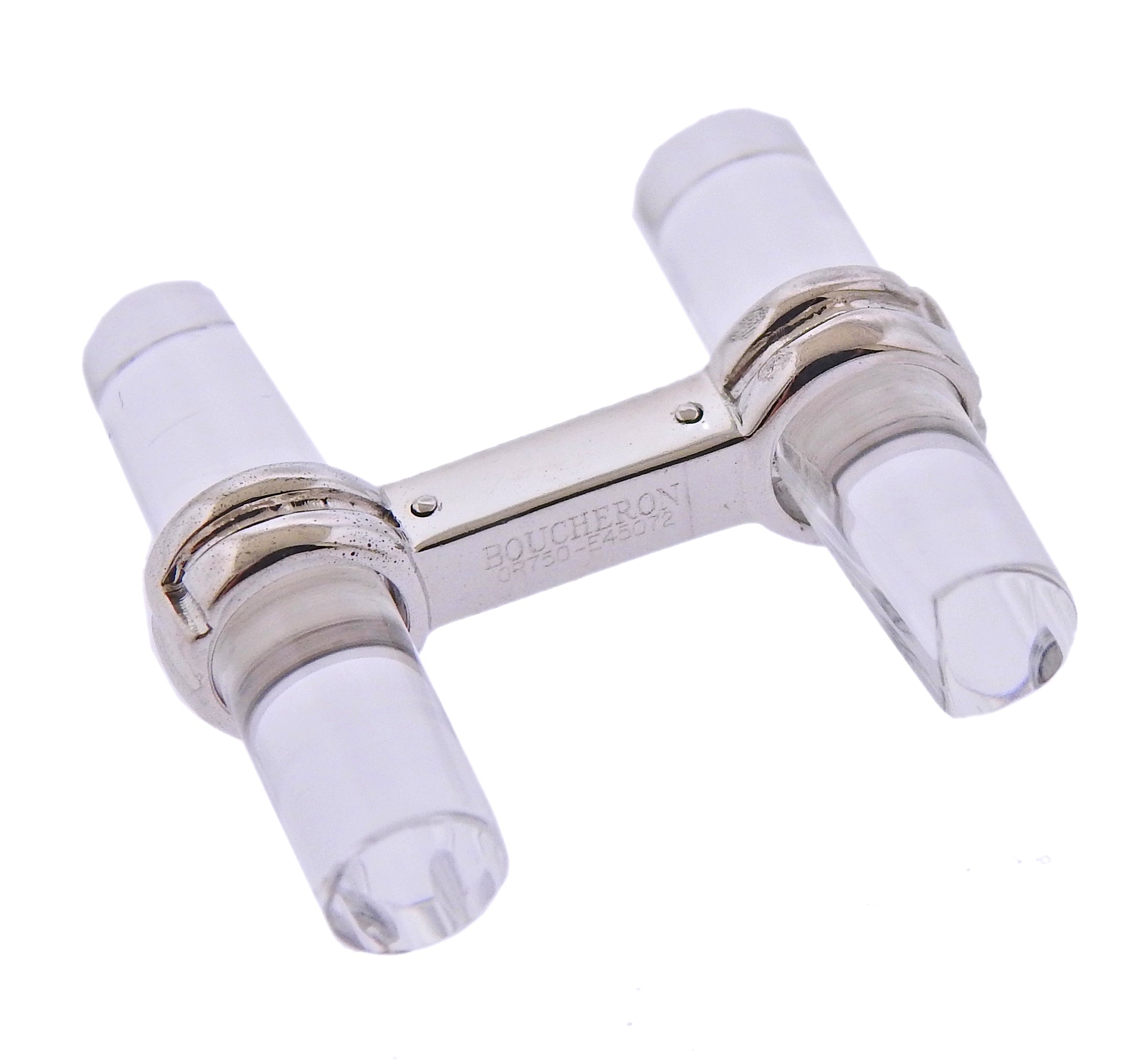 Boucheron Paris Crystal Gold Bar Cufflinks - Replica Luxury Handbag Store