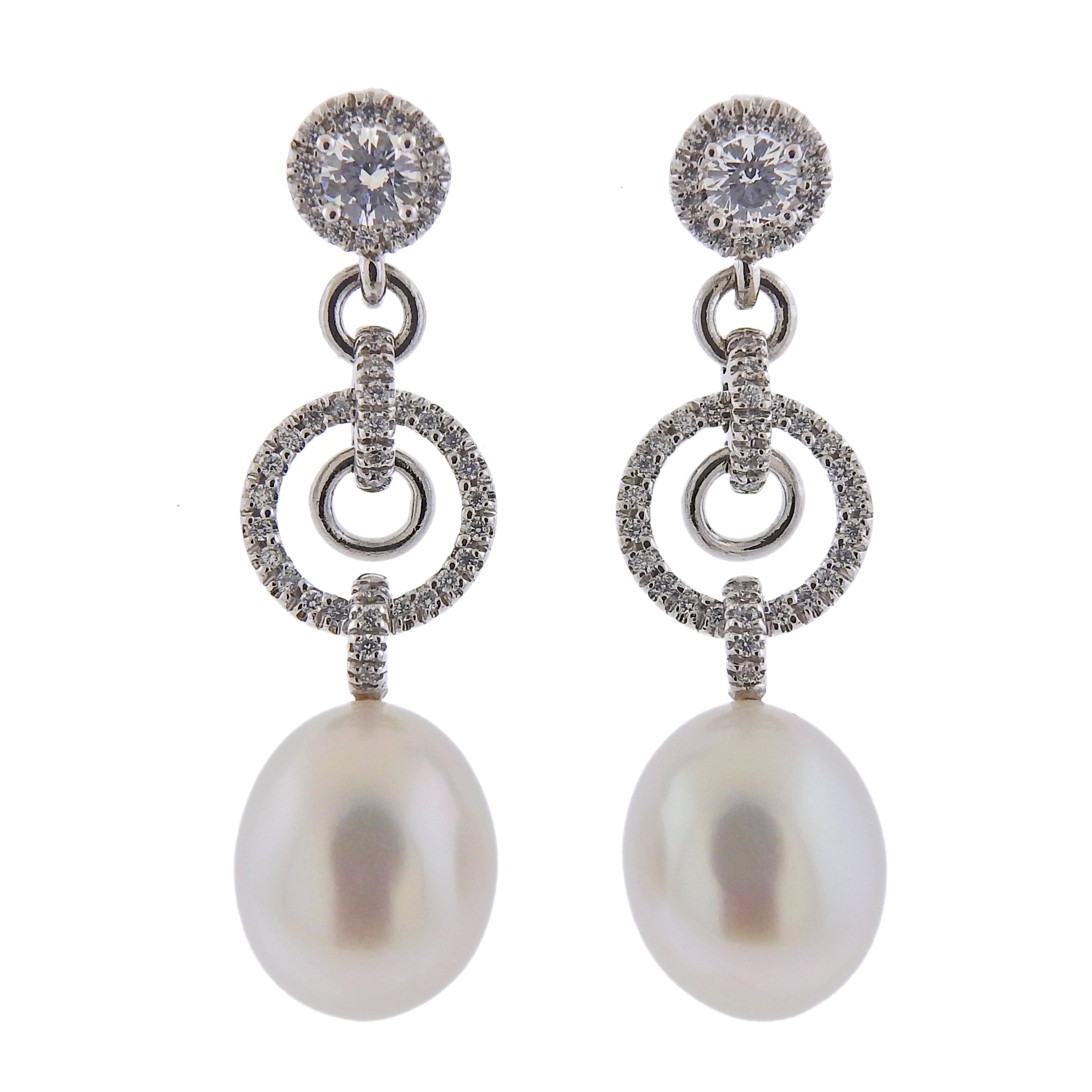 Assael Diamond South Sea Pearl Gold Long Drop Earrings - Replica Luxury Handbag Store
