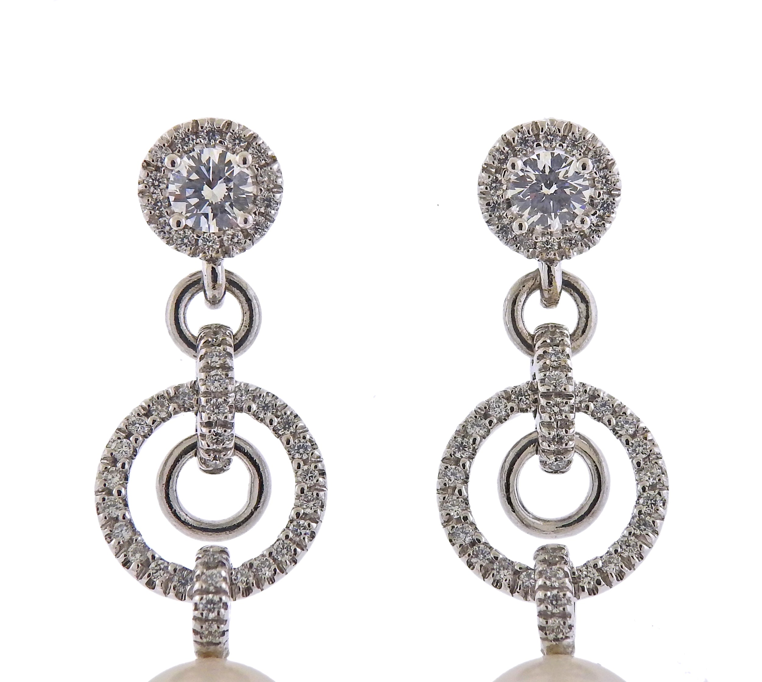 Assael Diamond South Sea Pearl Gold Long Drop Earrings - Replica Luxury Handbag Store