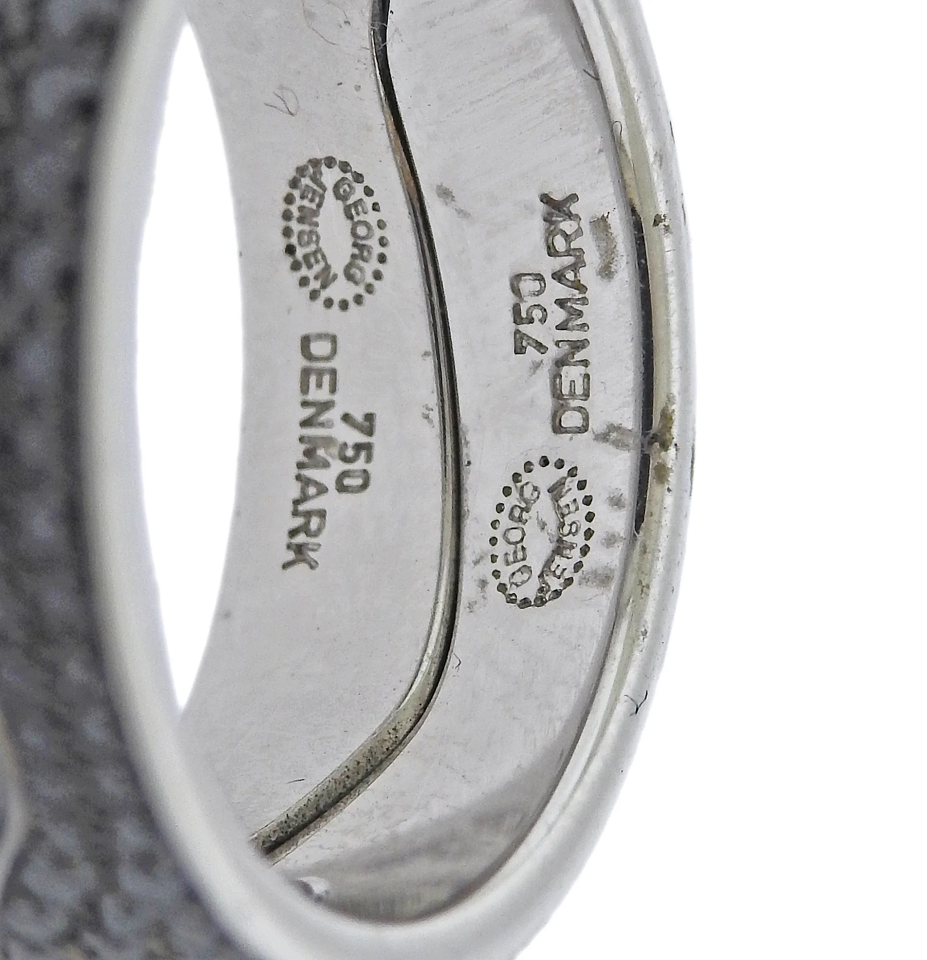 Georg Jensen Fusion Gold Black Diamond Puzzle Ring Set #1370 A