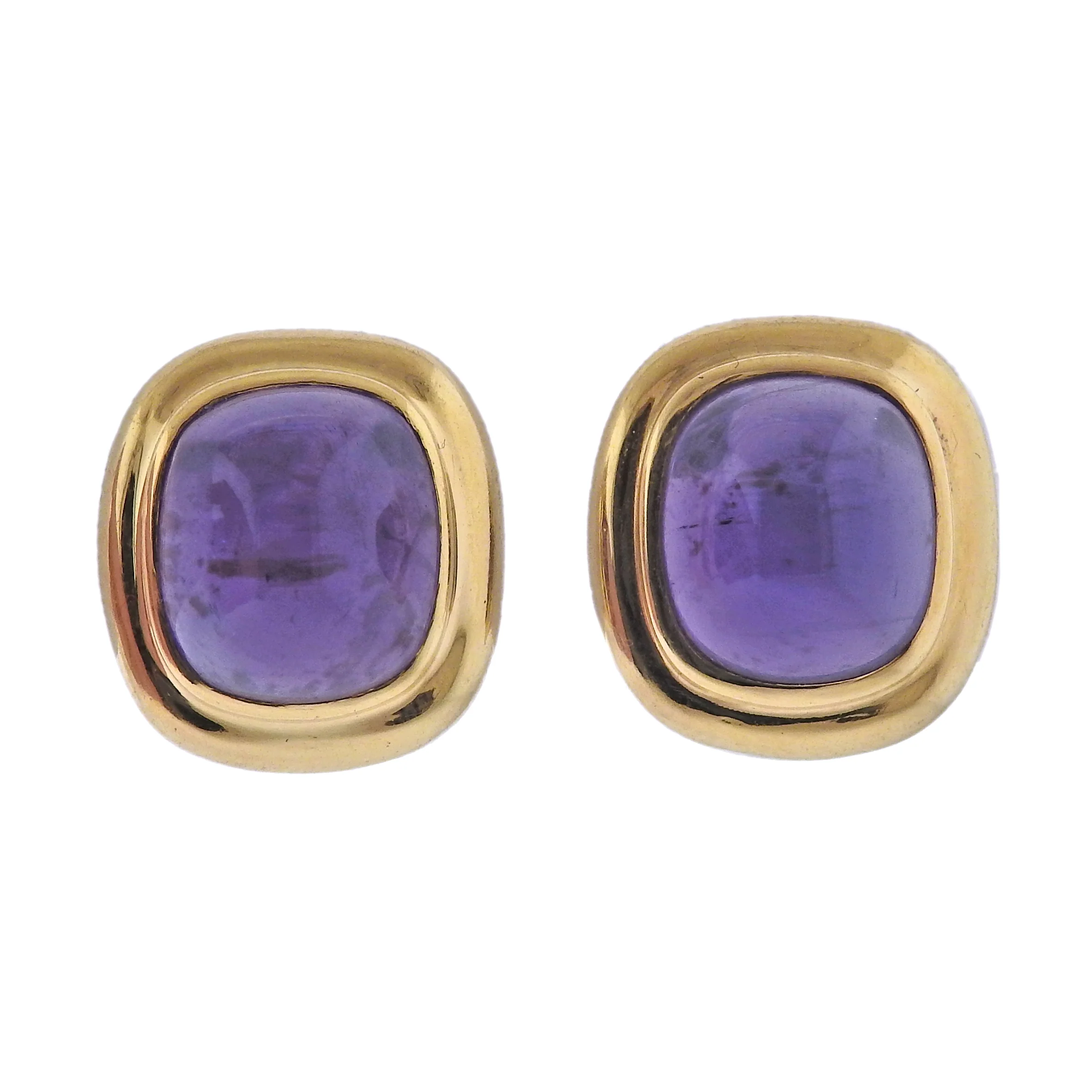 Vintage Tiffany Co Amethyst Gold Earrings