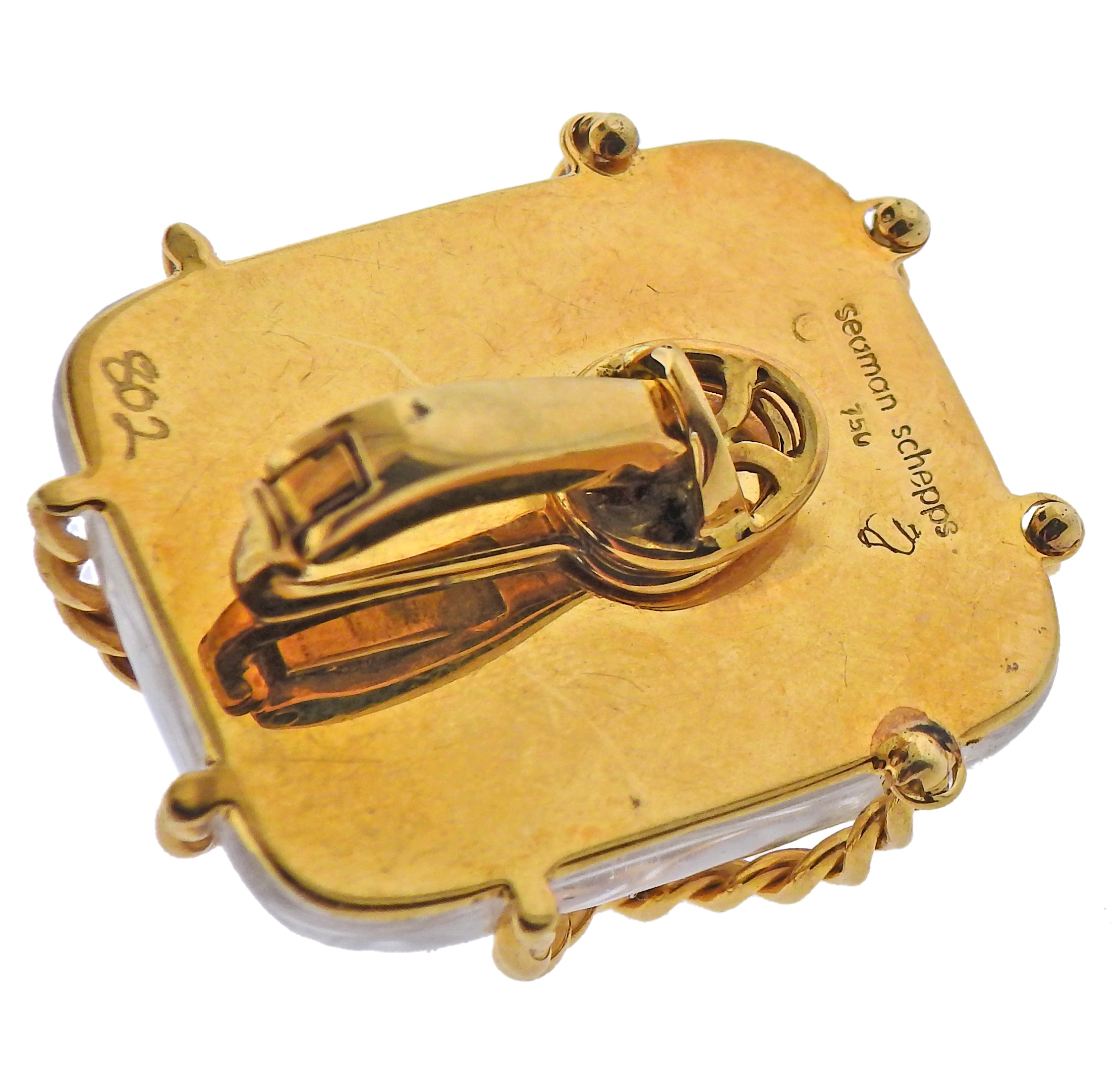 Seaman Schepps Crystal Gold Large Cage Earrings - Replica Luxury Handbag Store