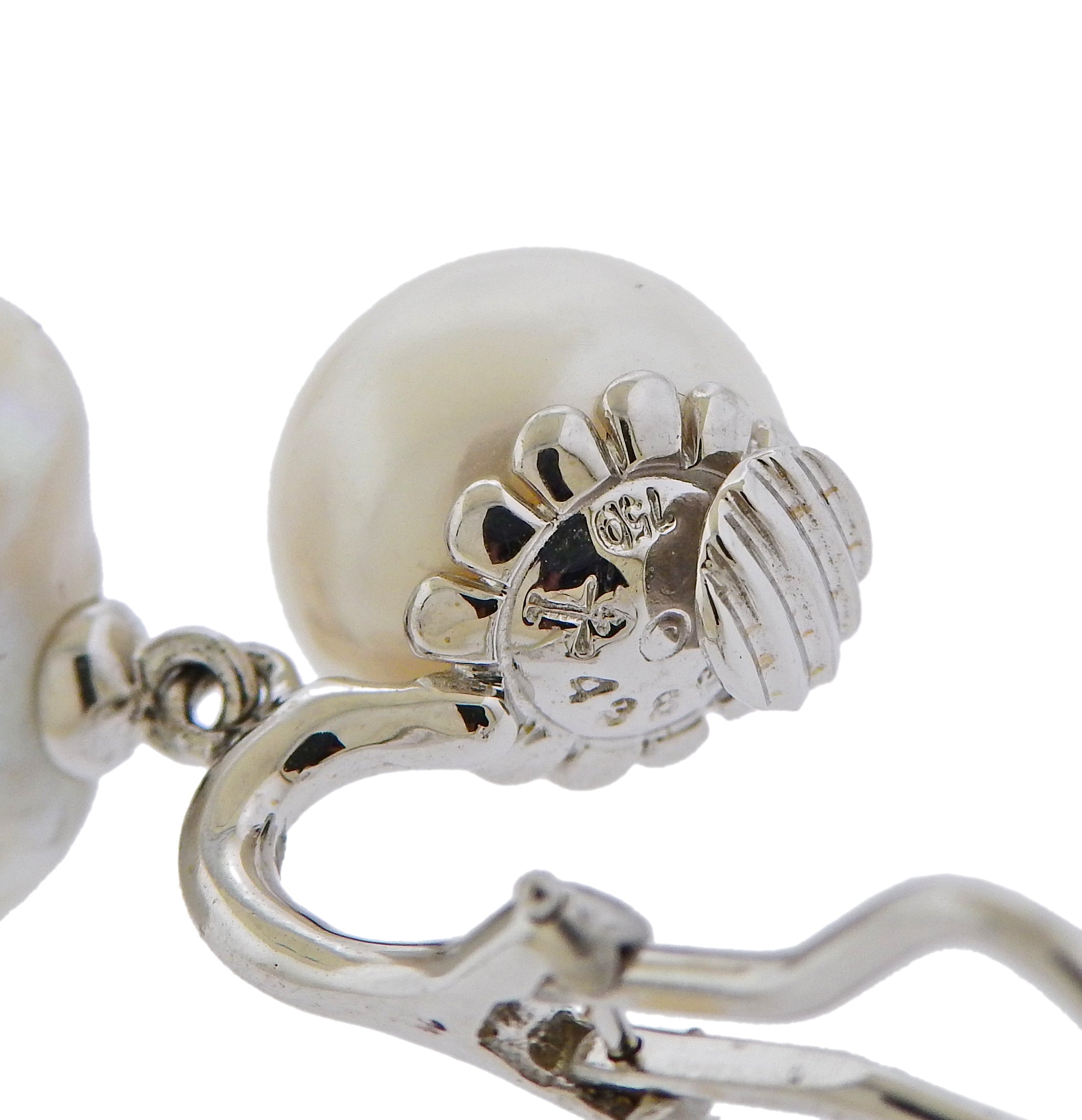 Trianon Lisbon Baroque Pearl Topaz Gold Drop Earrings - Replica Luxury Handbag Store