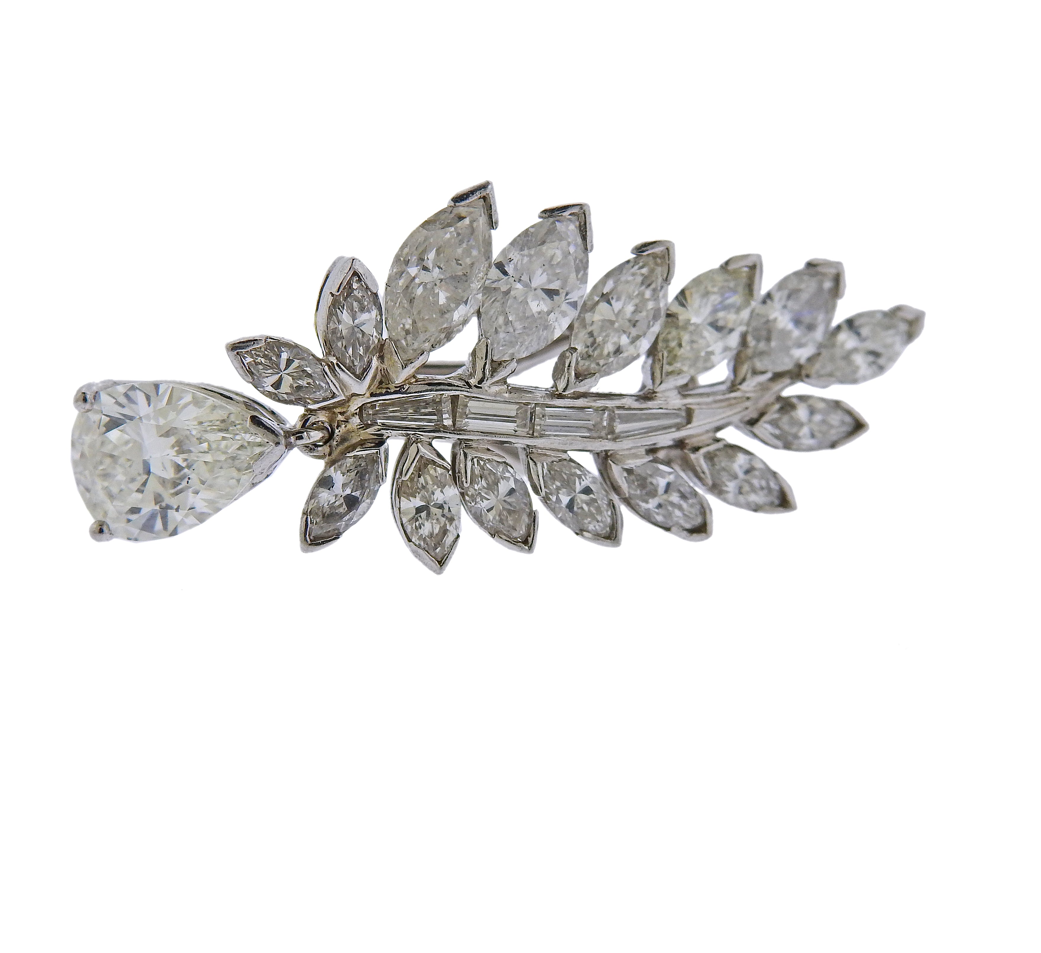 Iconic Mid Century 7 Carats Diamond Platinum Earrings - Replica Luxury Handbag Store