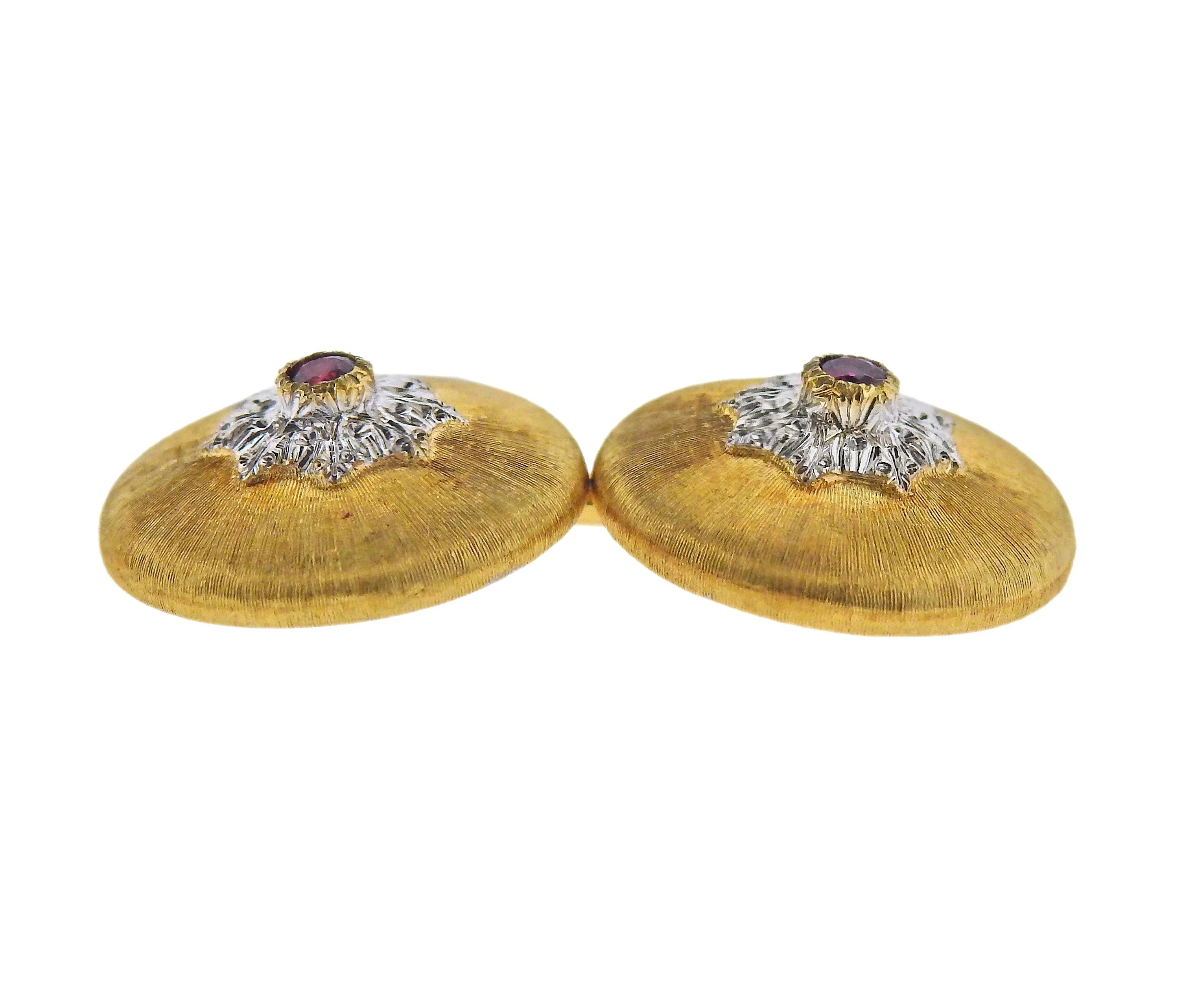 Buccellati Gold Ruby Cufflinks - Replica Luxury Handbag Store