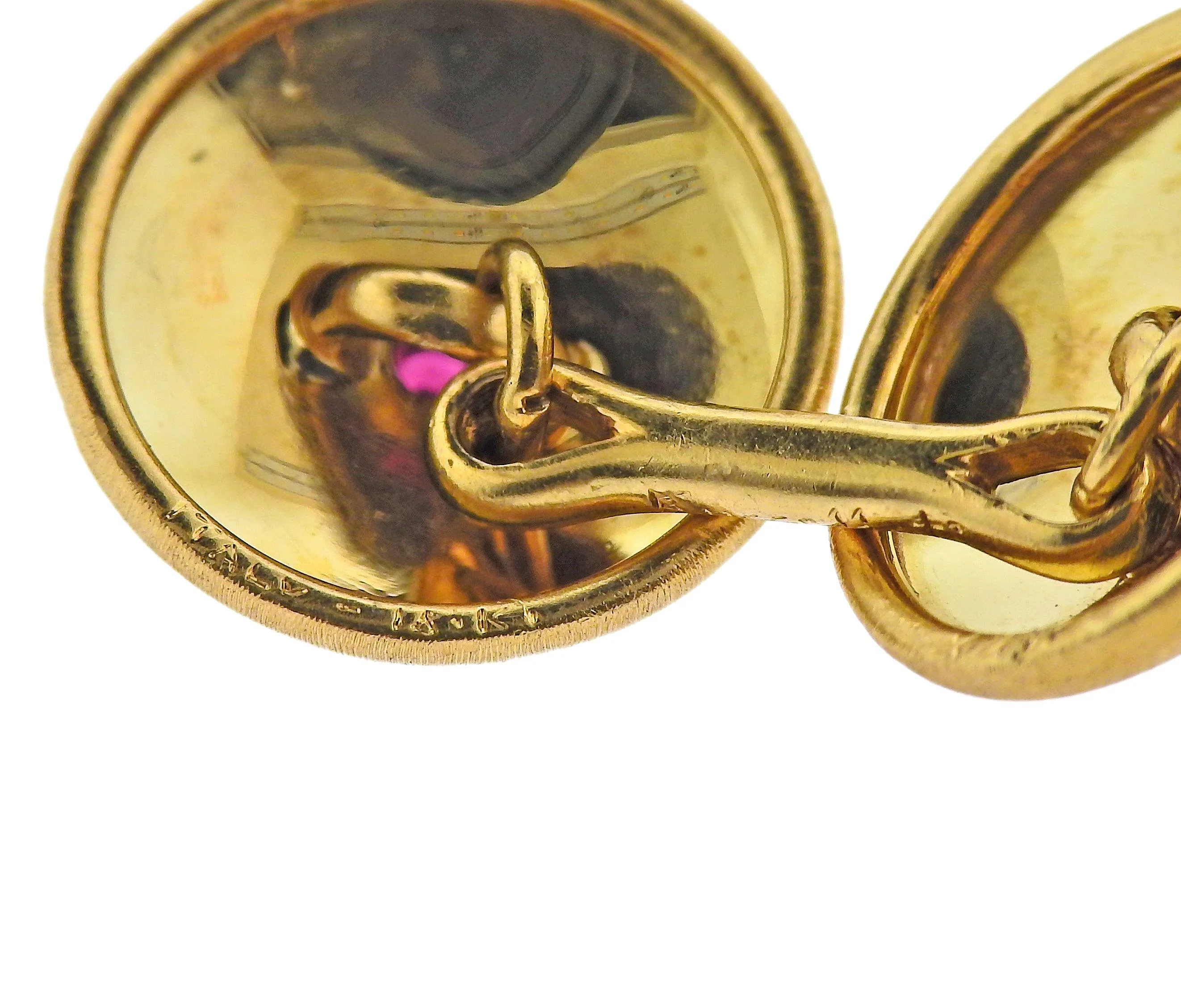 Buccellati Gold Ruby Cufflinks - Replica Luxury Handbag Store