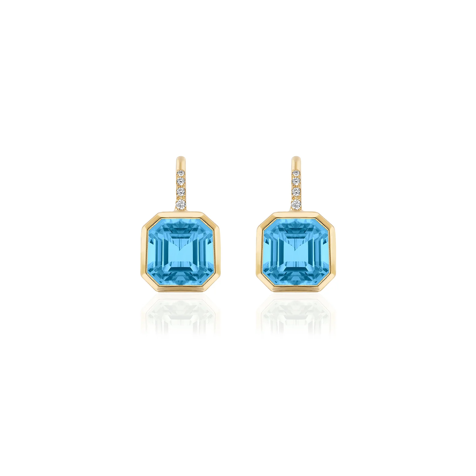 Goshwara Gossip Blue Topaz Diamond Gold Earrings