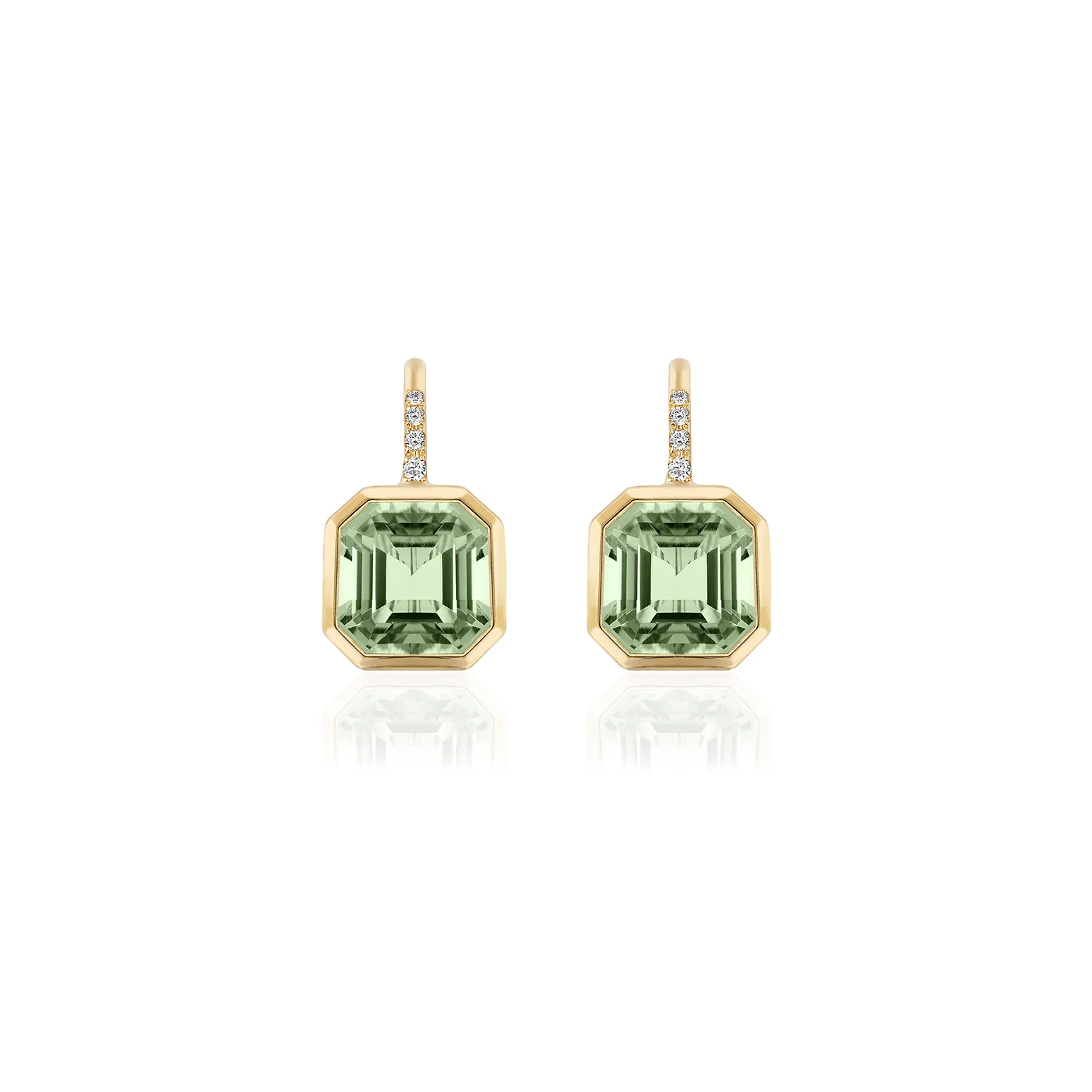 Goshwara Gossip Prasiolite Diamond Gold Earrings