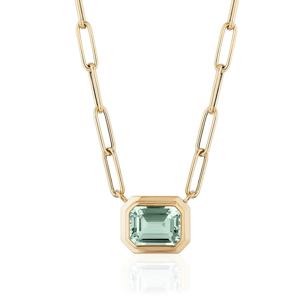 Goshwara Manhattan Prasiolite Gold Link Necklace
