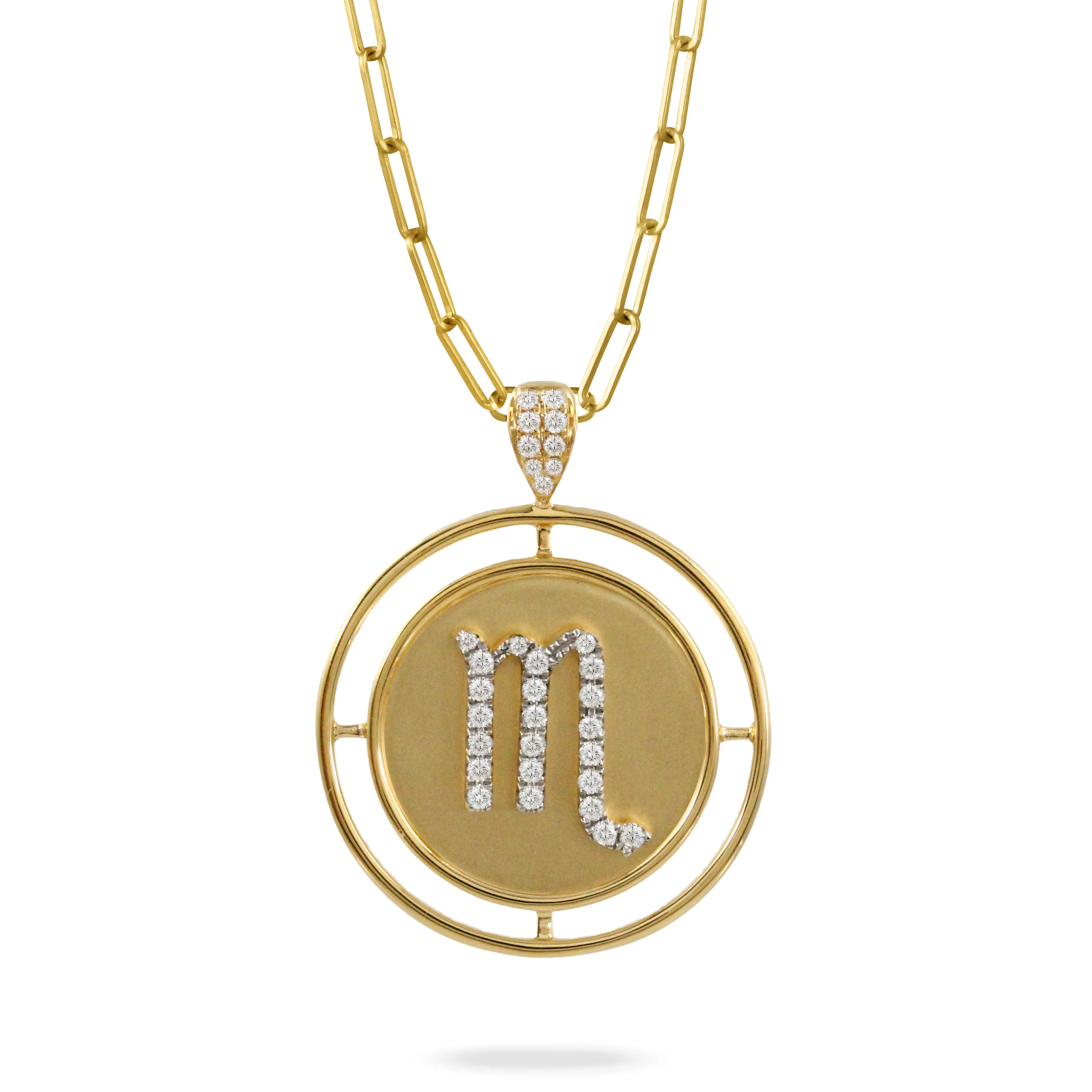 Doves Doron Paloma Gold Diamond Scorpio Zodiac Pendant