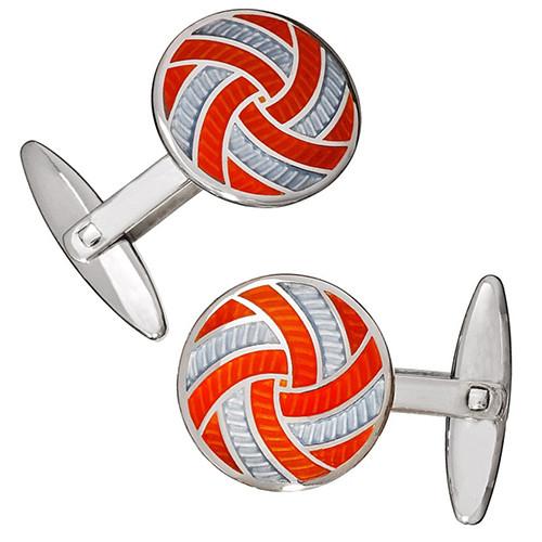 Jan Leslie Pinwheel Light Blue Orange Silver Enamel - Replica Luxury Handbag Store