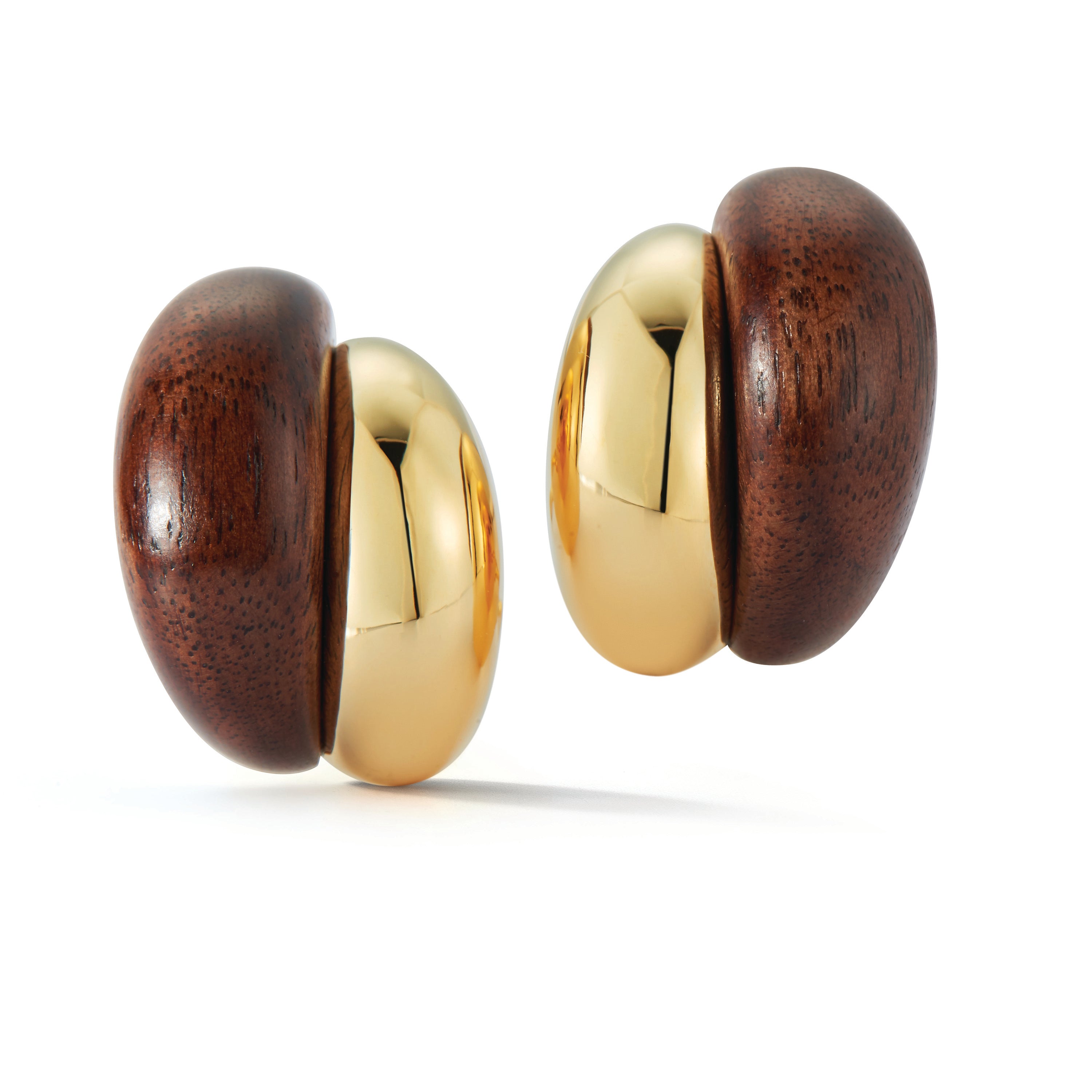 Seaman Schepps Silhouette Wood Gold Earrings - Replica Luxury Handbag Store