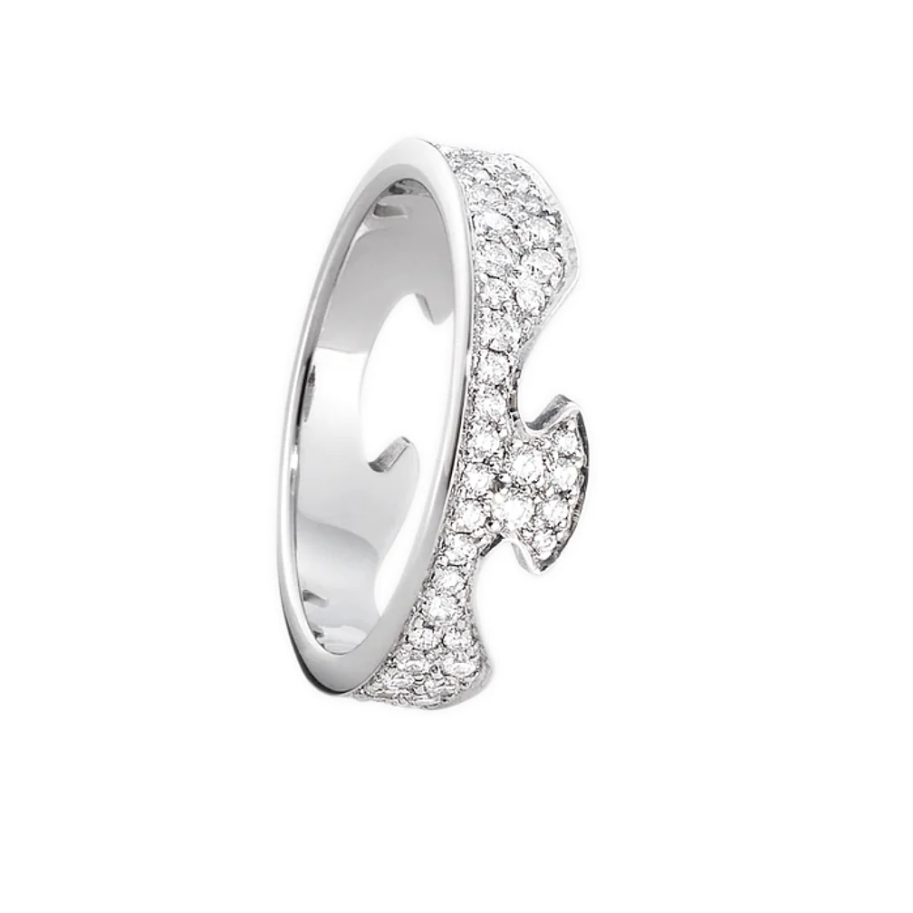 Georg Jensen Fusion Gold Diamond End Ring #1368 A