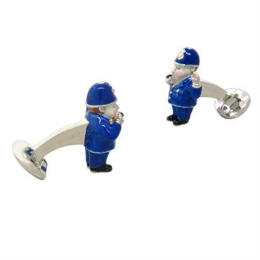 Deakin Francis Enamel Sterling Silver Policeman Cufflinks - Replica Luxury Handbag Store