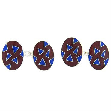 Deakin  Francis Enamel Sterling Silver Cufflinks - Replica Luxury Handbag Store