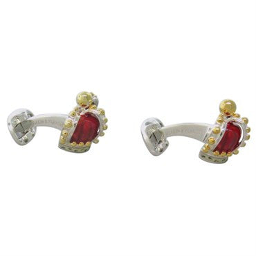Deakin  Francis Enamel Sterling Silver Crown Cufflinks - Replica Luxury Handbag Store