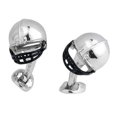 Deakin  Francis Sterling Silver American Football Helmet Cufflinks - Replica Luxury Handbag Store