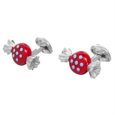 Deakin Francis Sterling Silver Round Sweet Candy Enamel Cufflinks - Replica Luxury Handbag Store